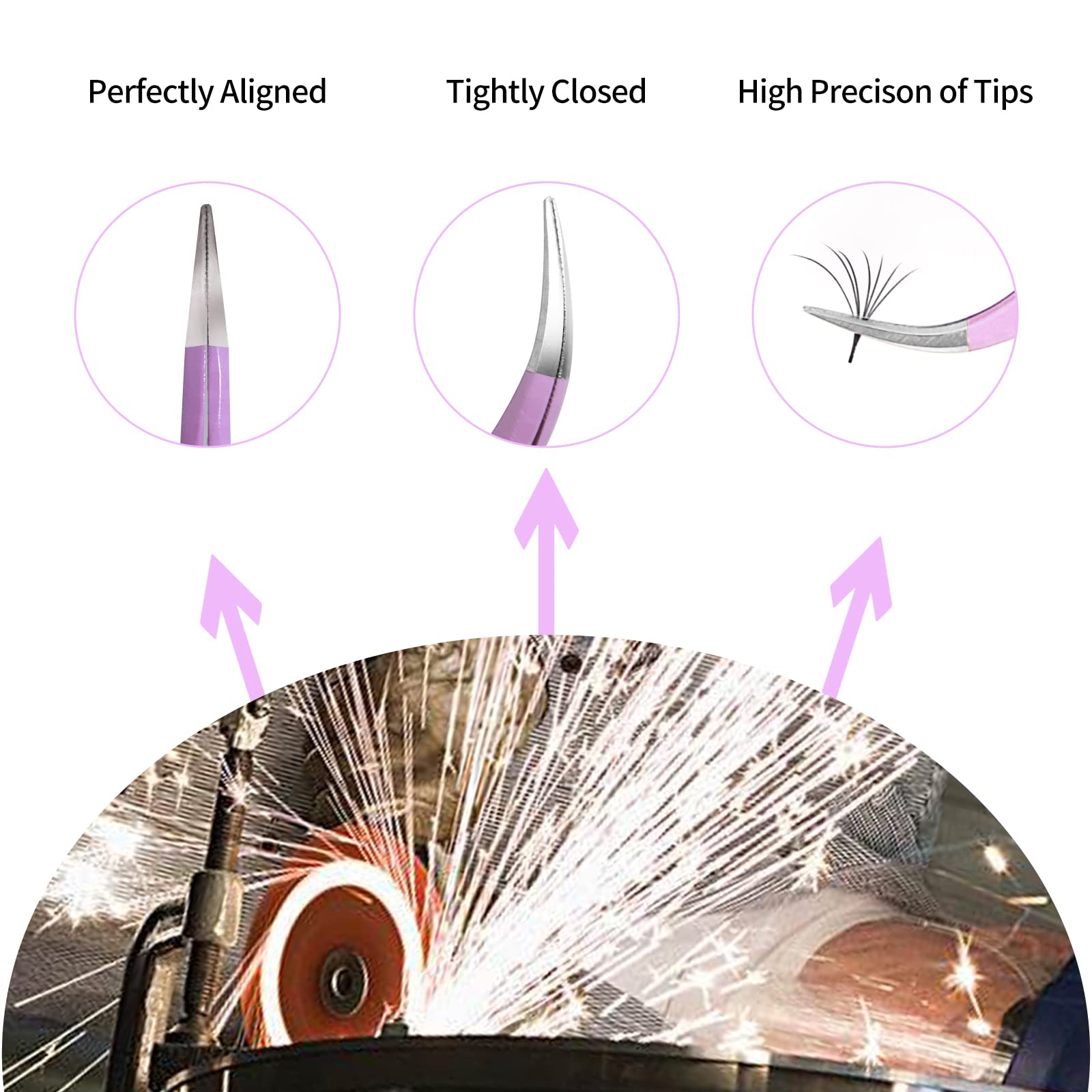 Veyes Inc Fiber Tip Eyelash Extension Tweezers Volume J45 Lash Tweezers For Professional Eyelash Extension Tool