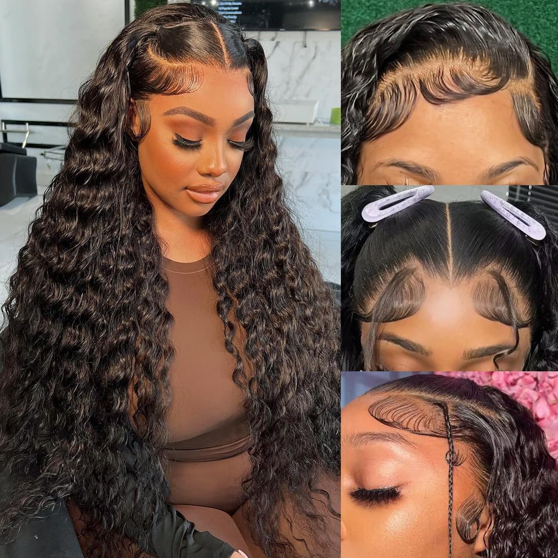 Recomtic 28Inch Hd Lace Closure Wigs Human Hair For Black 4X4 Women Water Glueless Curly Lace Front Wig Human Hair Pre Plucked W
