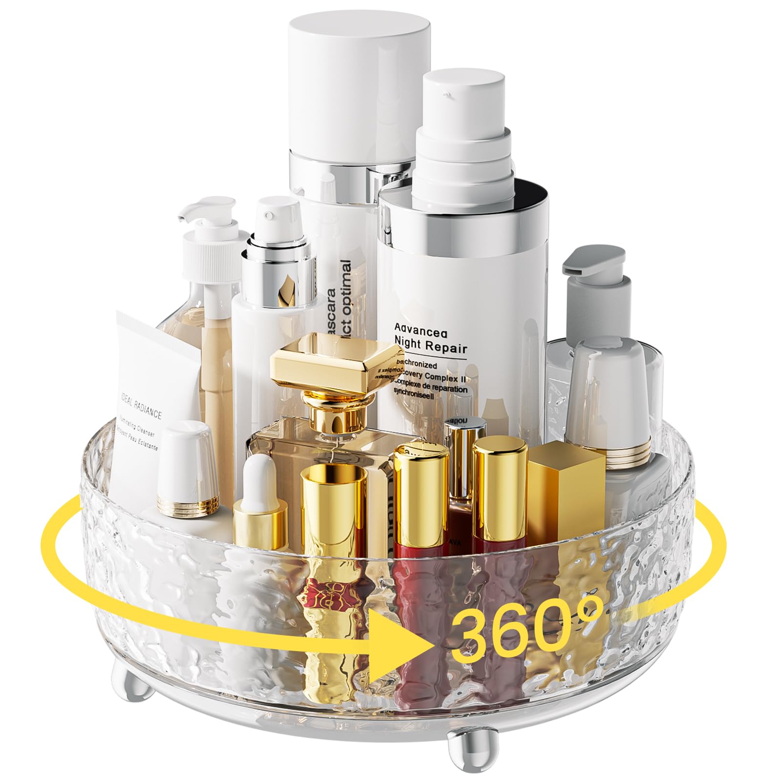 ?Clear? A-Lugei ??'' Makeup Organizer,???????Rotating? Bathroom Organizer And Storage,?Water Ripple? Perfume Organizer, Skincare