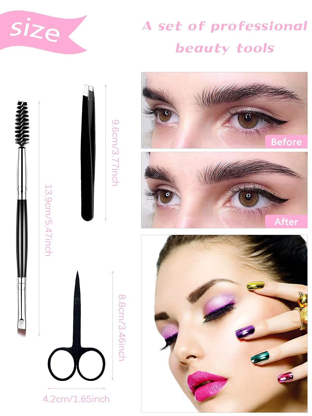 Ebanku 7Pcs Eyelash Comb Brush Tools Eyebrow Brush Comb Eyelash Separator Tool Professional Eye Brow Spoolie Brushes For Makeup