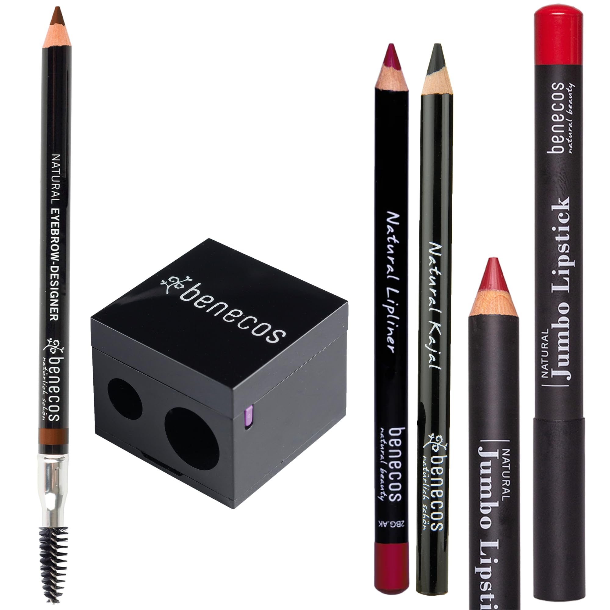 benecos - double sharpener for cosmetic pencils - with integrated cleaning spatula