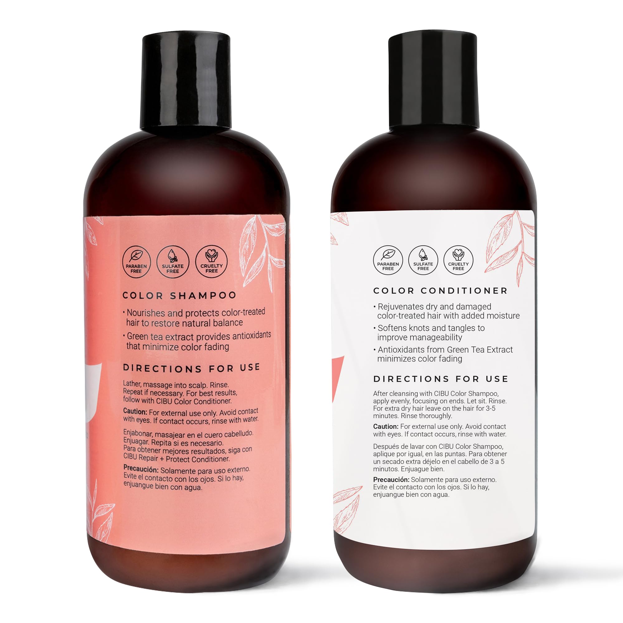 cibu Color Shampoo and Conditioner Bundle for Dry, Color-Treated Hair | Gently Hydrates and Strengthens Strands | Protects Color