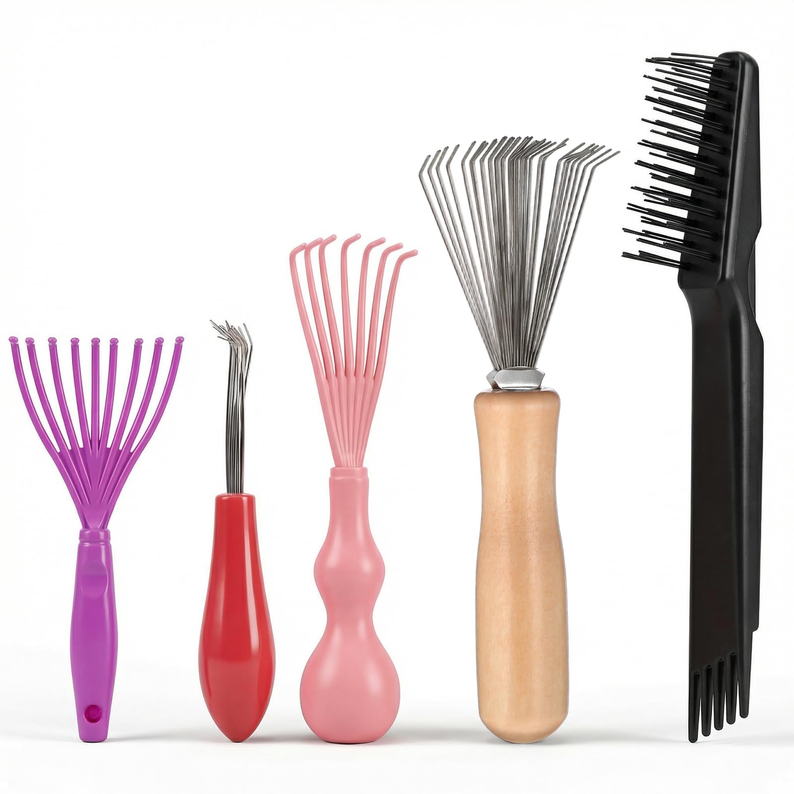 HJZHII 5pcs Hairbrush Cleaner Tool Set Combs Brush Cleaner Tool Set