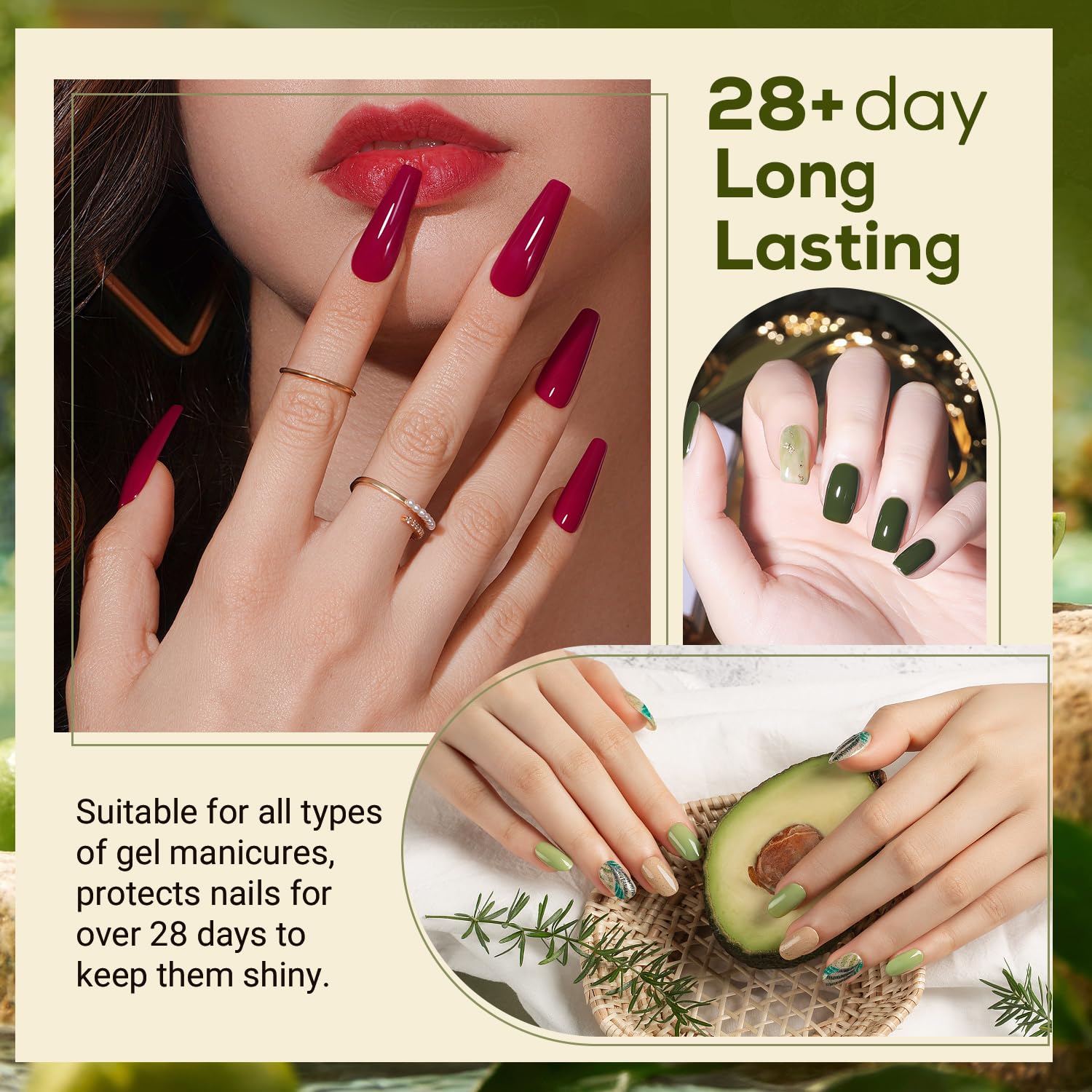 Jewhiteny 2 Bottles 10Ml Gel Top Coat And Base Coat Set Gel Polish No Wipe Quick Drying Long Lasting Glossy Shine Effect Diy Nai
