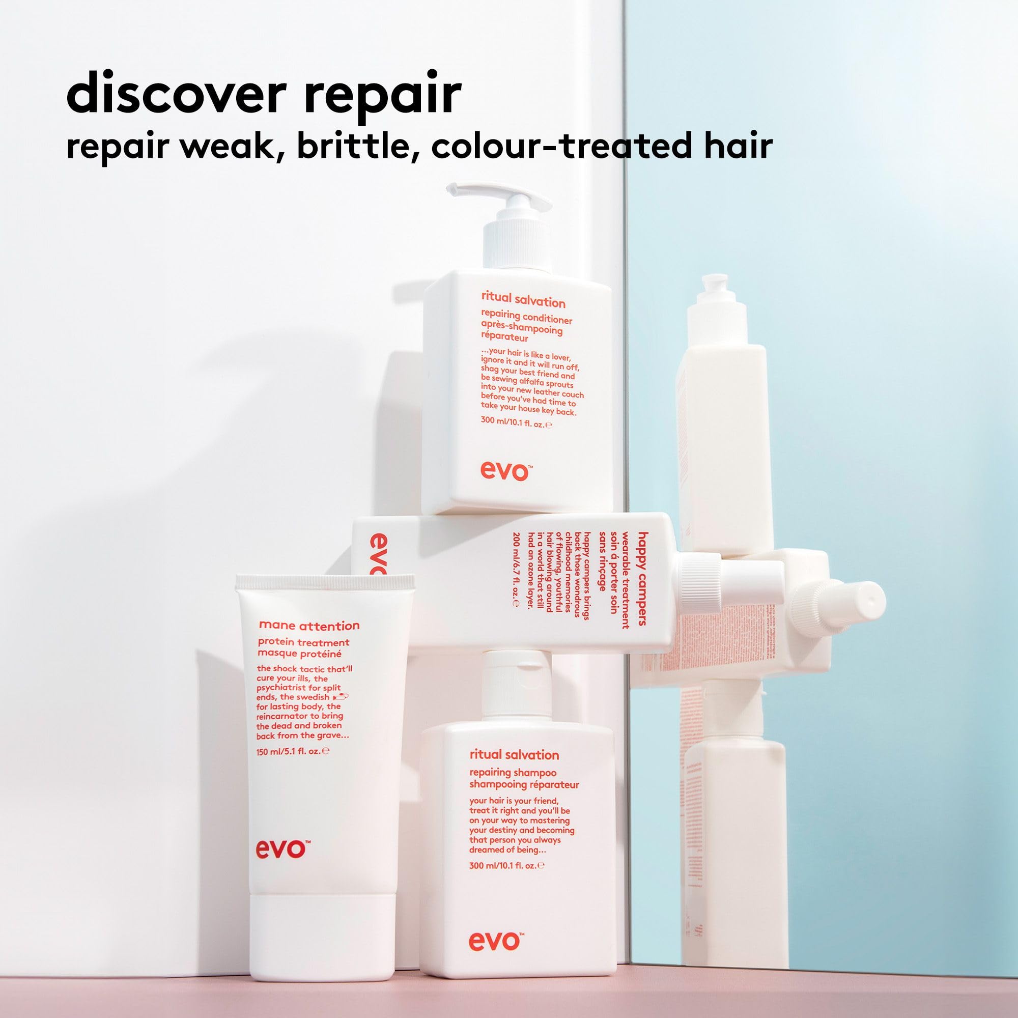 EVO Ritual Salvation Repairing Hair Conditioner - Protein Treatment for Damaged & Brittle Hair, Helps Reduce Breakage & Protects