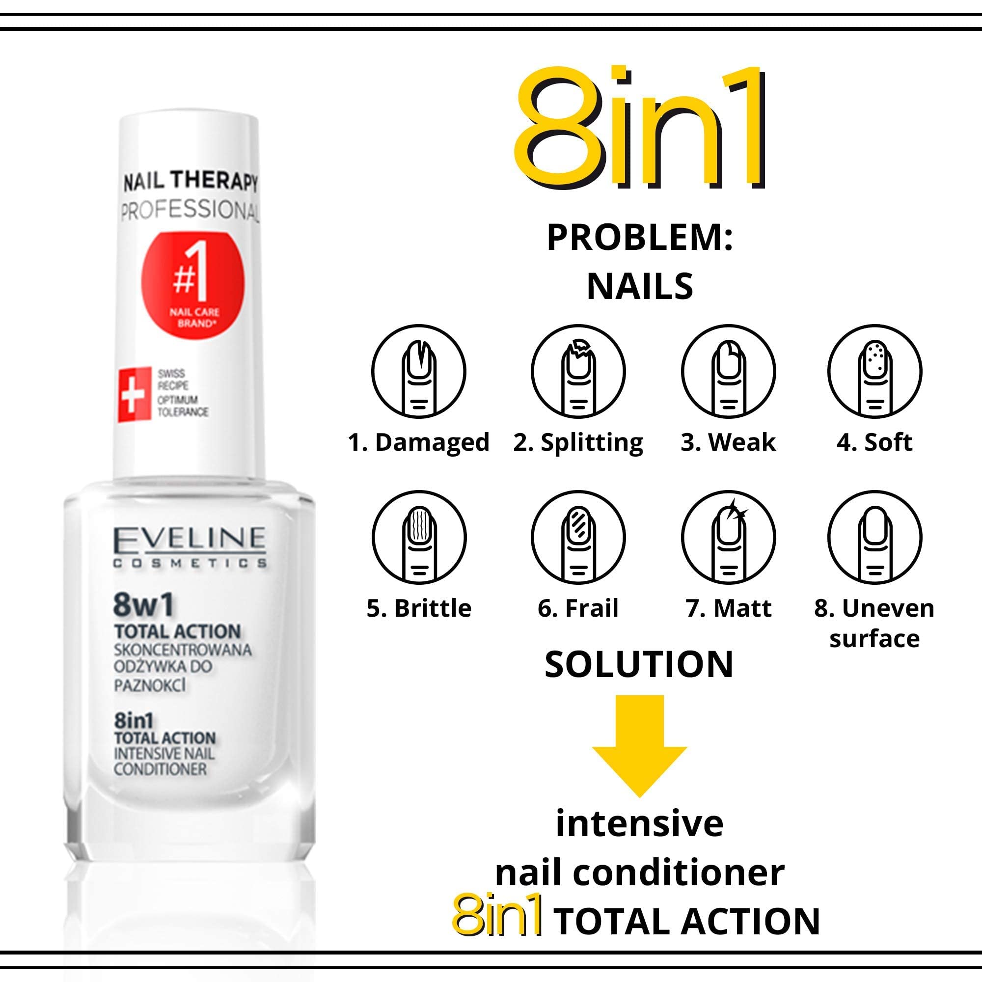Eveline Cosmetics Total Action 8 In 1 Intensive Nail Treatment and Conditioner