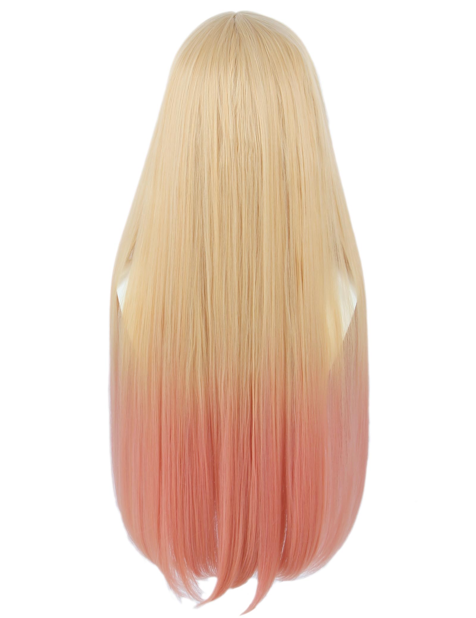 Linfairy Long Blonde Dye Pink Cosplay Wig Halloween Costume Wigs For Women