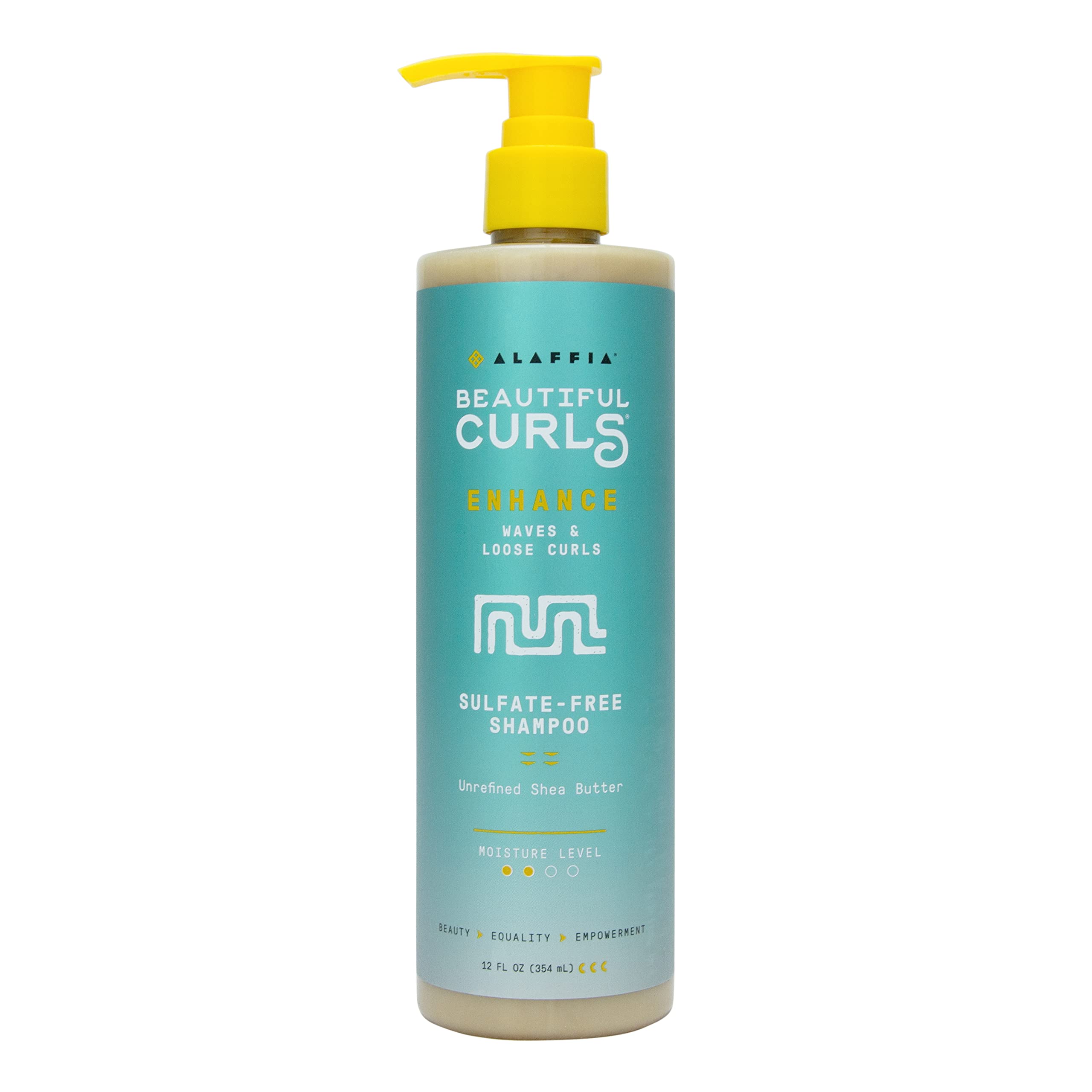 Alaffia Beautiful Curls Curl Enhancing Cream Shampoo, Kinky Curly Hair Products, Natural Shampoo, No Sulfates with Shea Butter, 