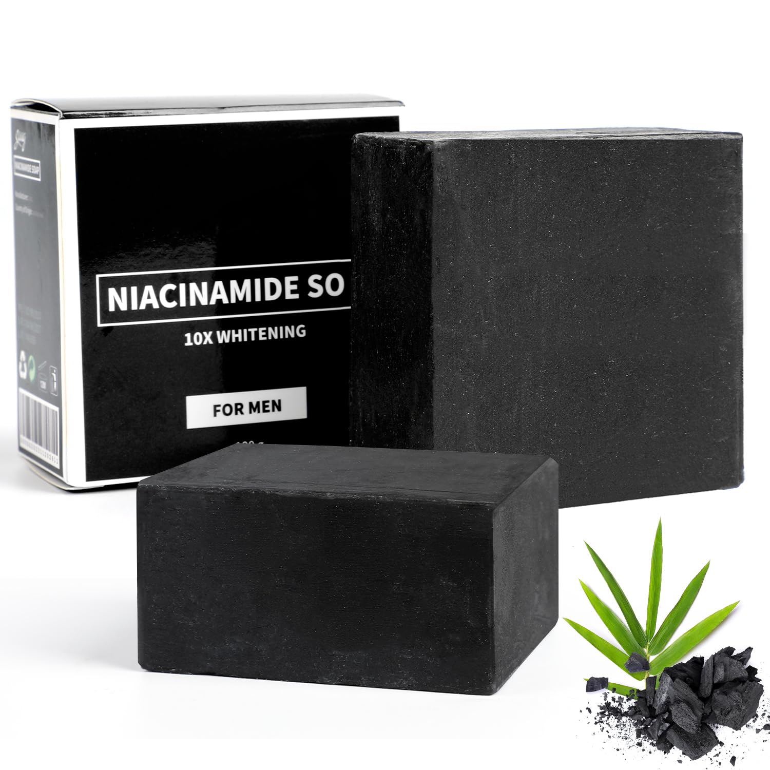 2024 New Face Soap, 2PCS Activated Charcoal Soap Bar Black Soap (2 * 100g)