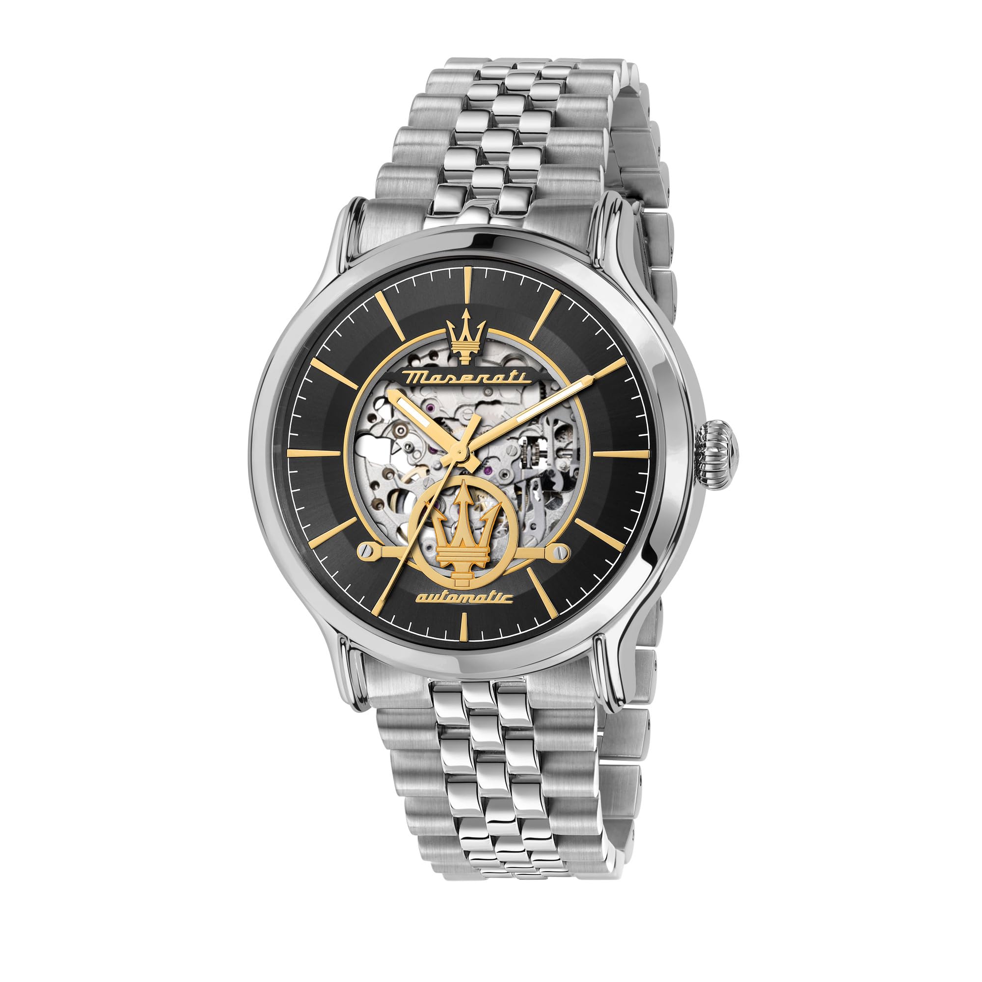 Maserati Mens Analog Multicolour Dial Silver Band Stainless Steel Watch