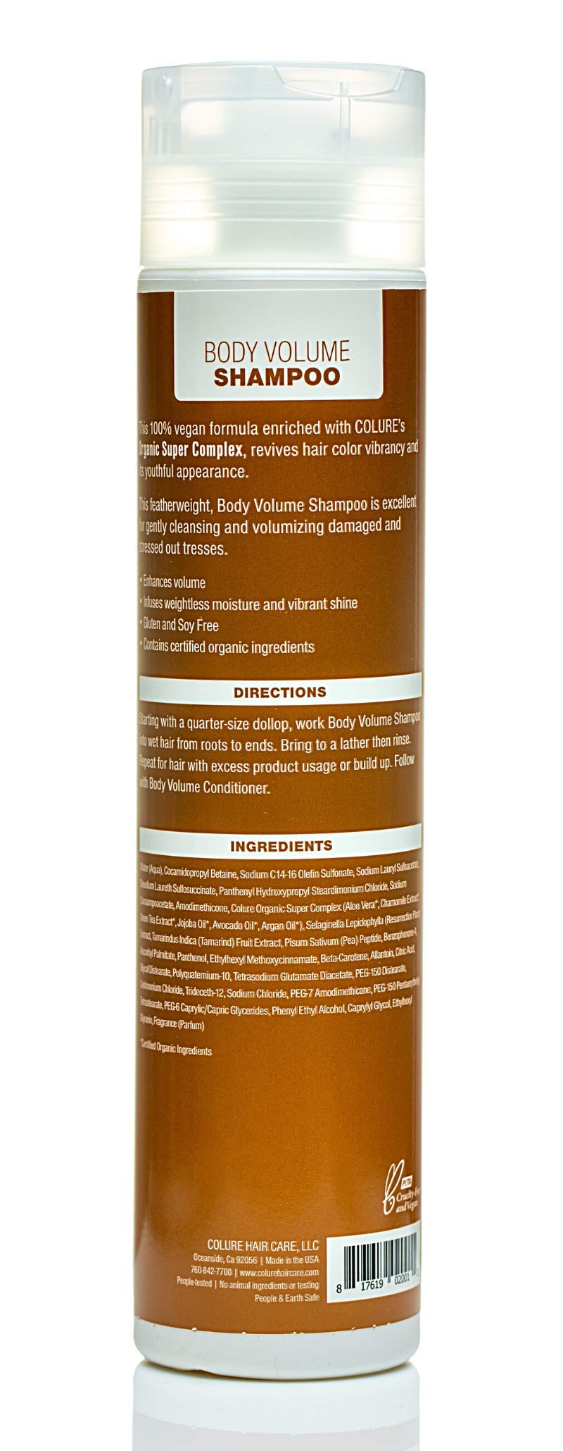 COLURE Body Volume Shampoo repairs dry, damaged tresses and strengthens color-treated hair.