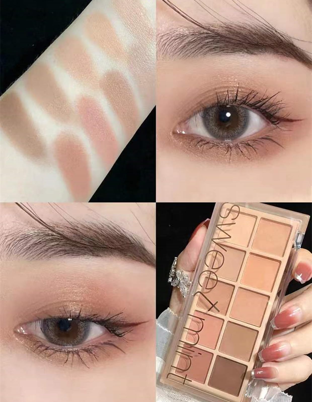 Go Ho 10 Colors Eyeshadow Palette,All Matte Eyeshadow Palette Makeup,Highlg Pigmented Blendable Shades,Naturing-Looking,Waterpro