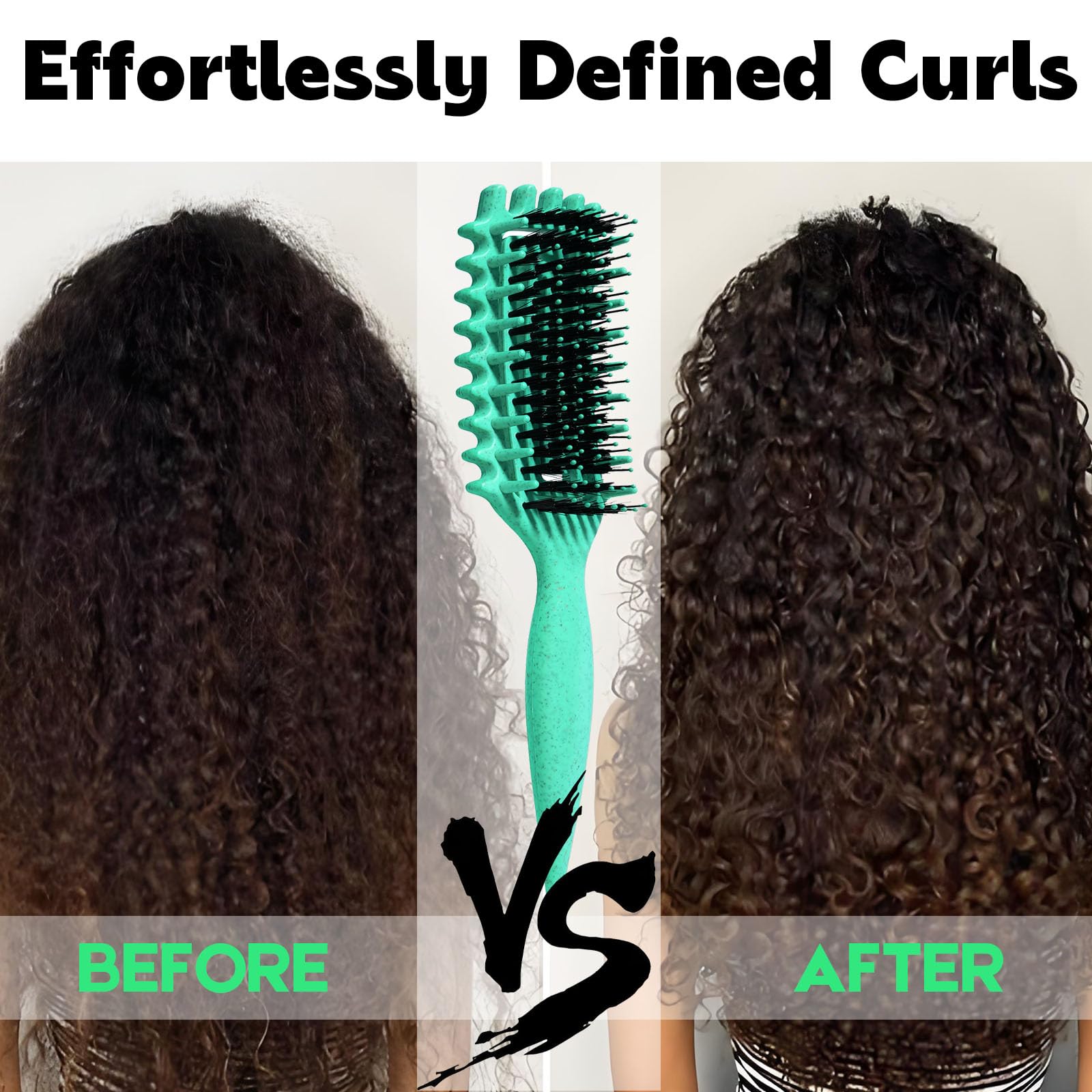 Curly Hair Brush Candybrush Curl Defining Brush for Detangling Shaping and Defining Curls for Women, Men, Wet & Dry Hair (Green)
