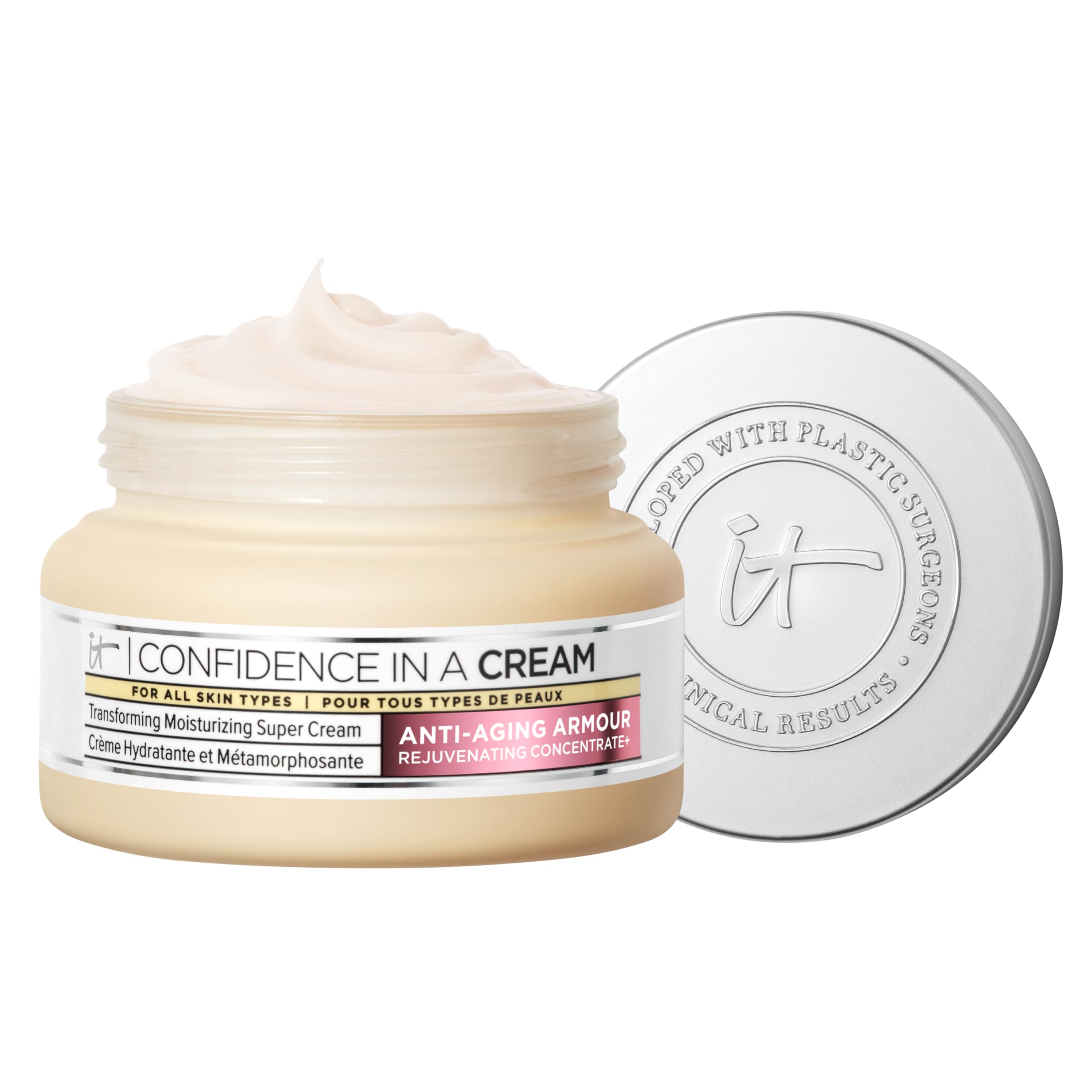 IT Cosmetics Confidence in a Cream - Hydrating & Anti Aging Face Moisturizer, Visibly Reduces Fine Lines & Wrinkles, Up To 48H H