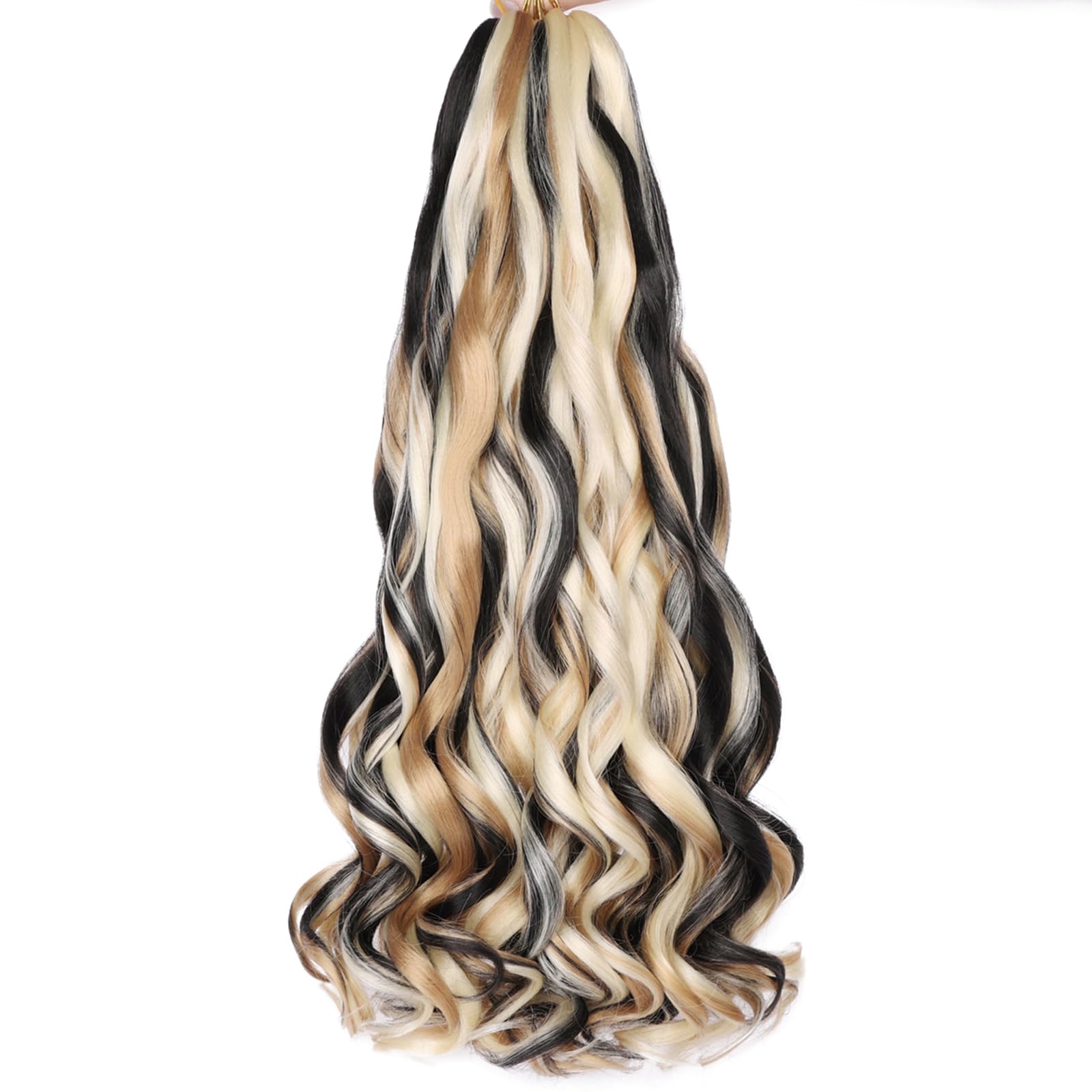 Unionbeauty French Curl Braiding Hair 22 Inch Body Wave Curly Braiding Hair Pre Stretched French Curl Braids 8 Packs EZ Braids C