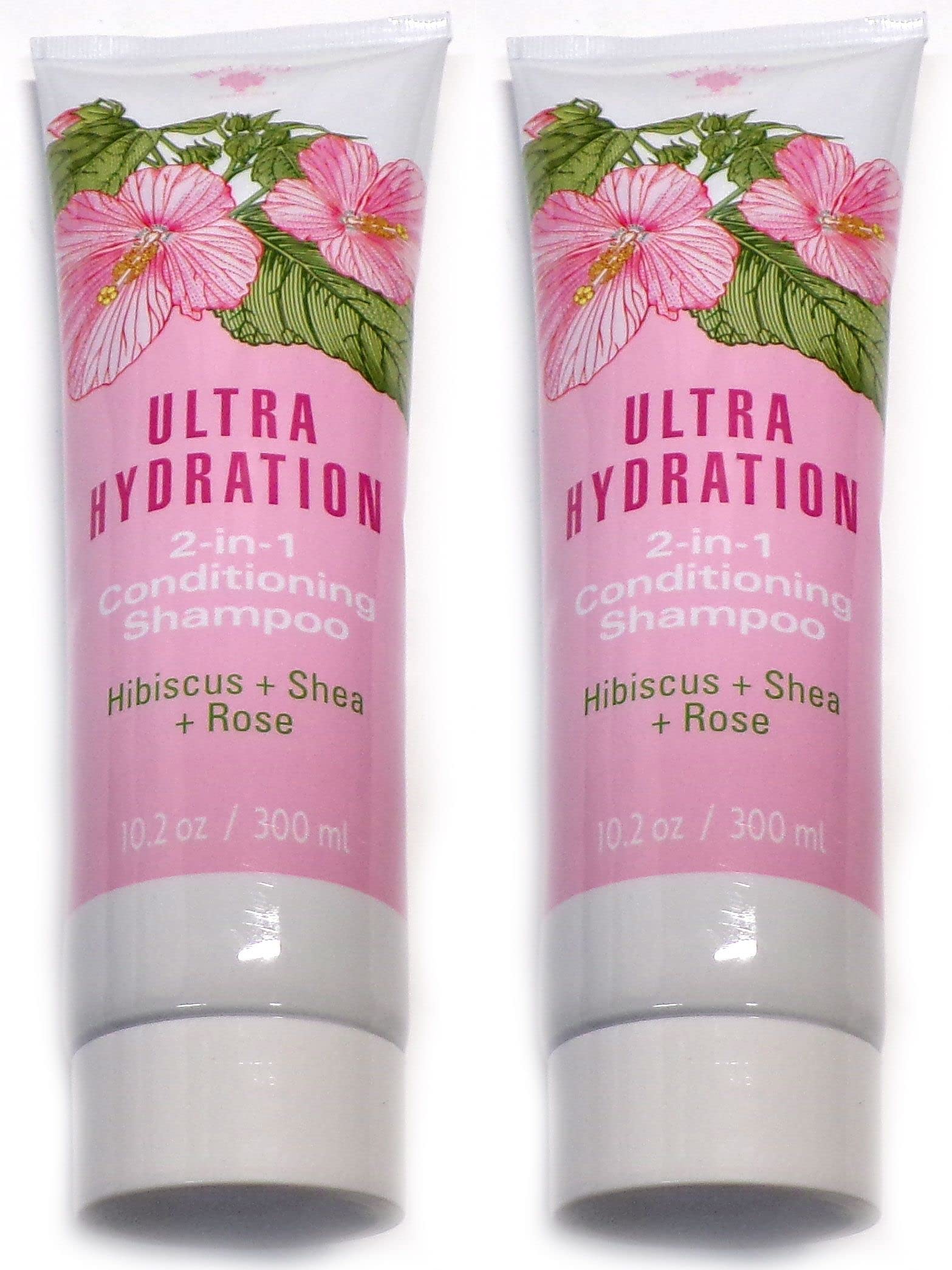 Bolero Beverly Hills Ultra Hydration 2-in-1 Conditioning Shampoo Hibiscus + Shea + Rose 10.20 oz 300 ml (Set of 2 Pack)