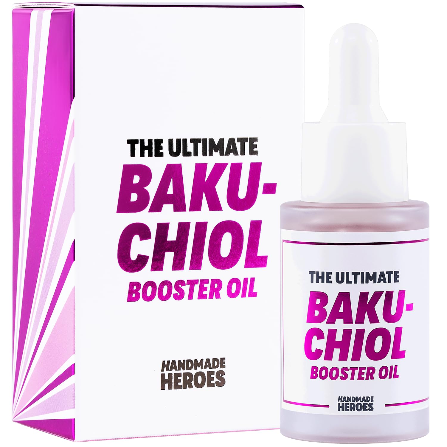 Handmade Heroes 2% Bakuchiol Booster Oil with Sugarcane Squalane, All Natural Retinol Alternative For Radiant and Line Smoothing