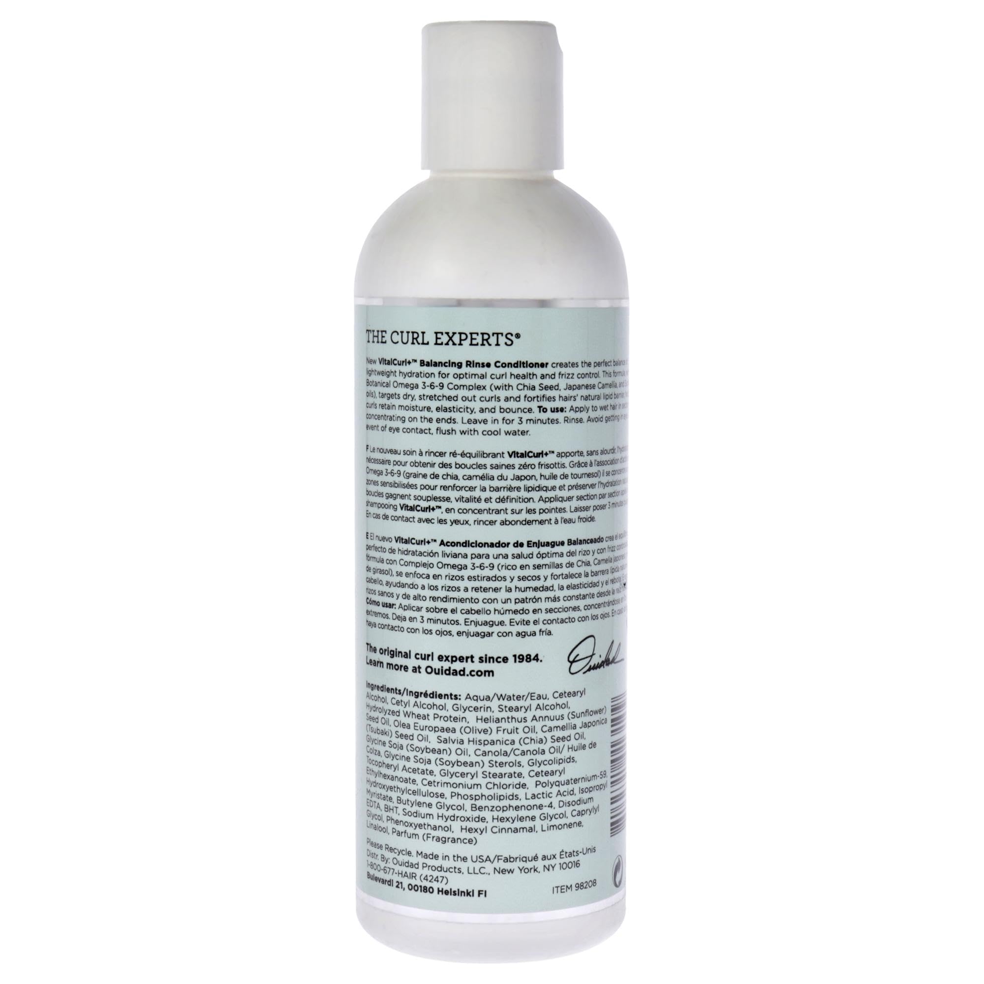 Ouidad Vitalcurl+ Balancing Rinse Conditioner, 8.5 Fl Oz