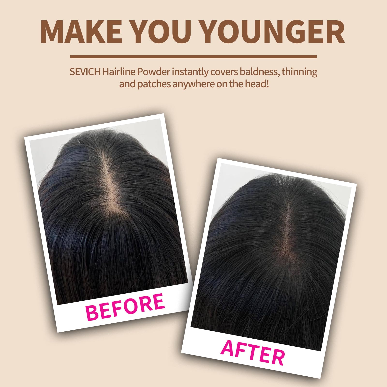 Instantly Hair Touch Up Powder - Sevich Hair Concealer For Thinning Hairline, Eyebrows & Beard, Windproof & Sweatproof, Red Brow