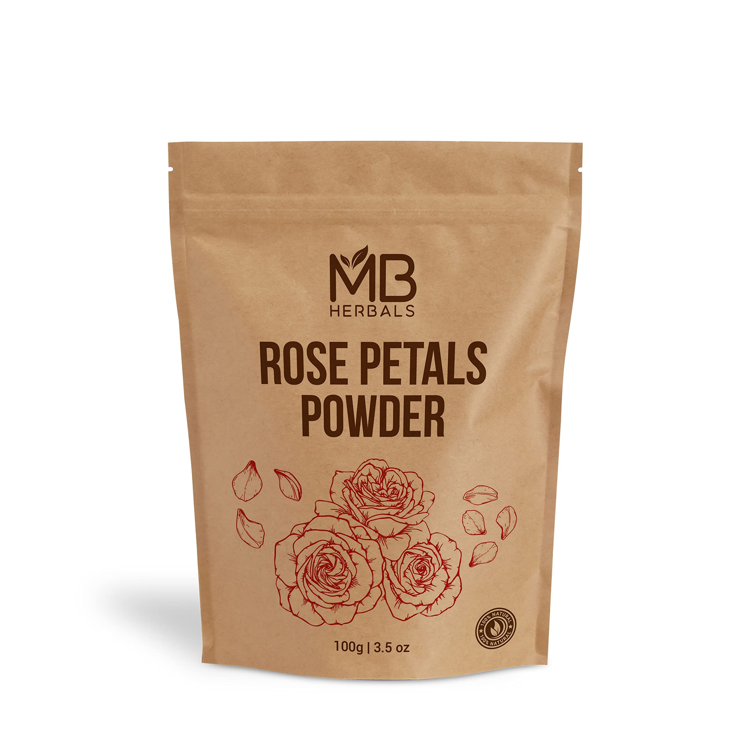 Mb Herbals Rose Powder 100G (3.5Oz) | For Face Packs & Facial Mask Formulations | 100% Pure & Natural | No Chemical Preservative