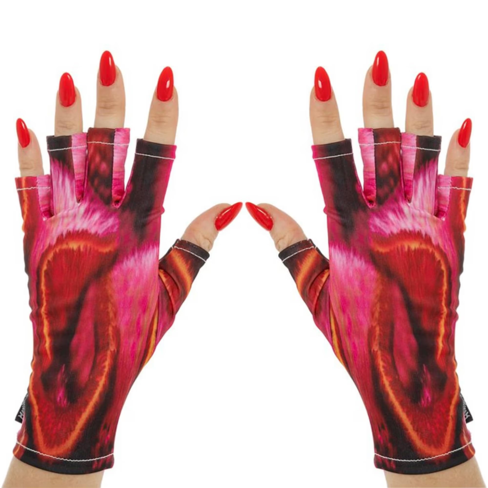 ManiGlovz - The Original UPF 50+ UV Light Protective Nail Gloves for Women, Large, Secret Garden