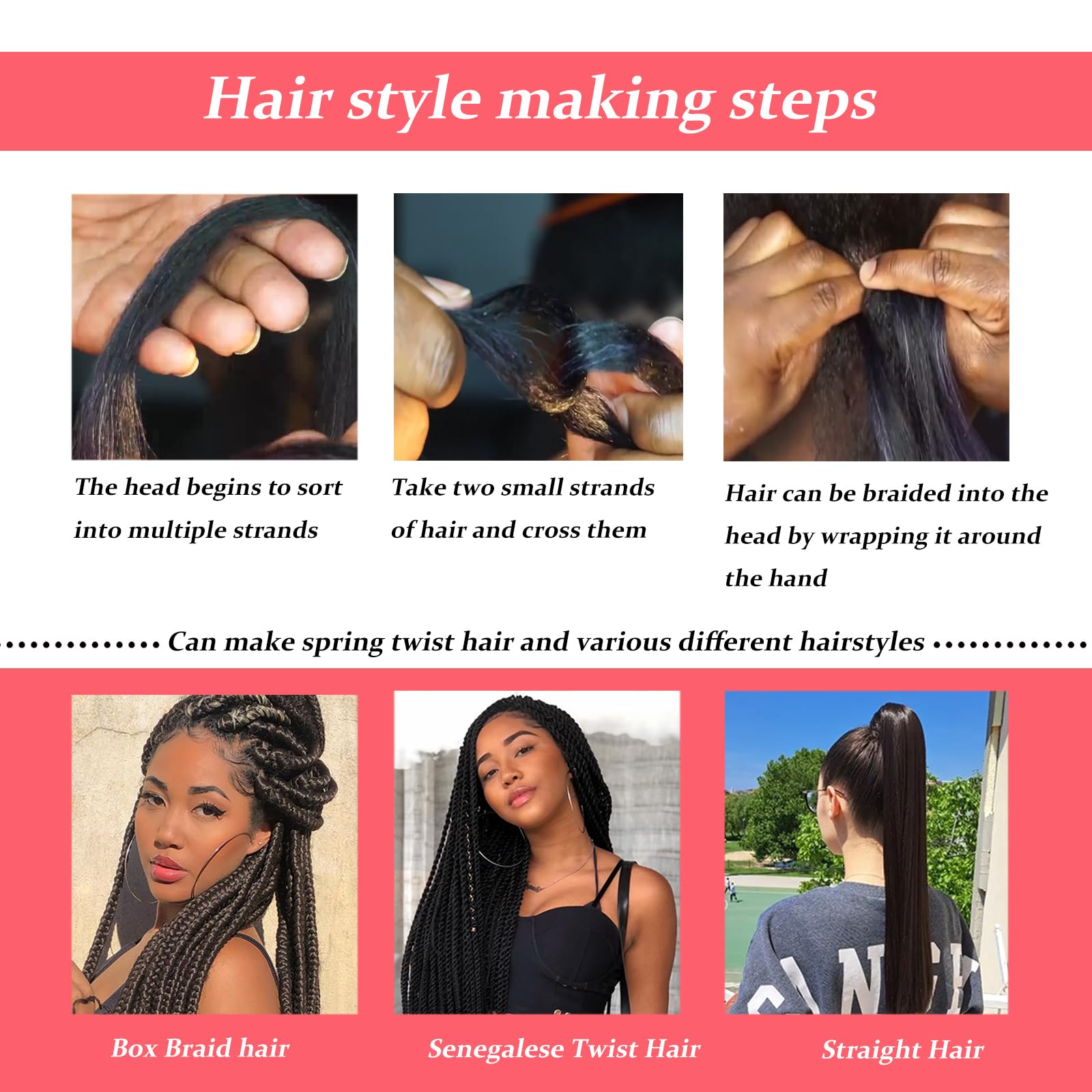 Xtrend 6Pcs 2 Tone Ombre Braiding Hair Crochet Braids 24 Inch Synthetic Hair Extensions Jumbo Braiding Hair Extension For Box Br