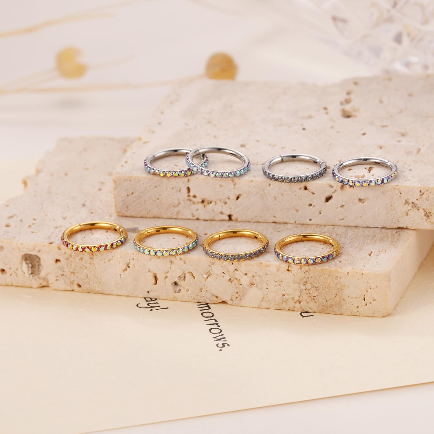 FUNLMO Nose Rings Cartilage Earring Septum Jewelry Daith Helix Rook Earrings Septum Helix Tragus Daith Piercing Jewelry Nose Hoo