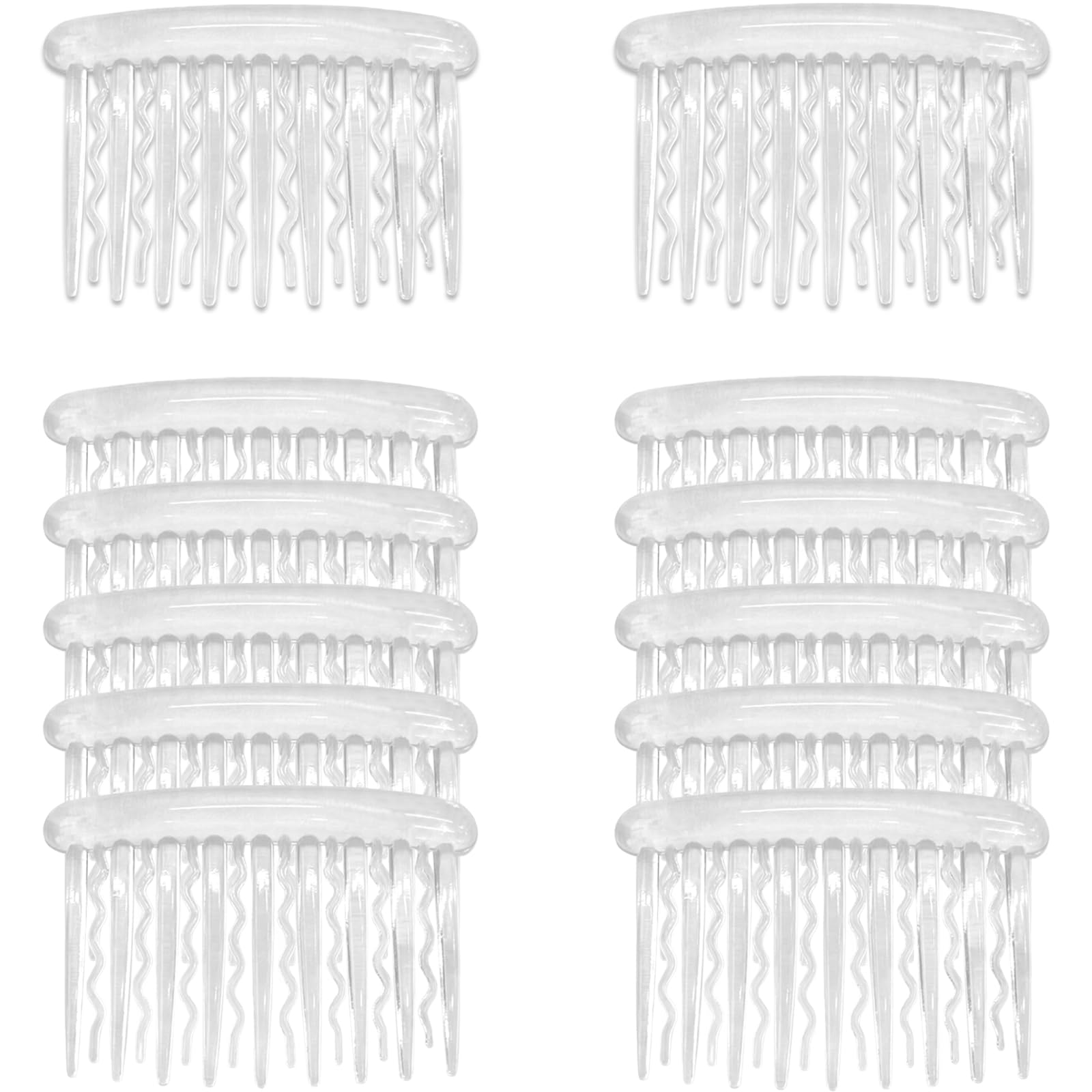12 Pcs Transparent Plastic Hair Side Combs  Stylish Lightweight Teeth Comb Accessories