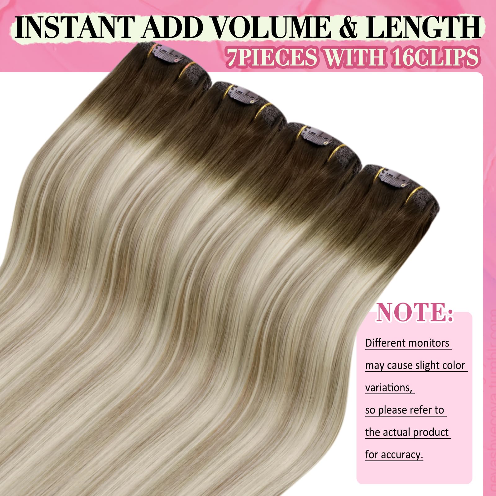 Youngsee 150G Clip In Hair Extensions Human Hair Ombre Remy Human Hair Extensions Clip Ins Dark Brown Ombre Golden Blonde Mix Pl