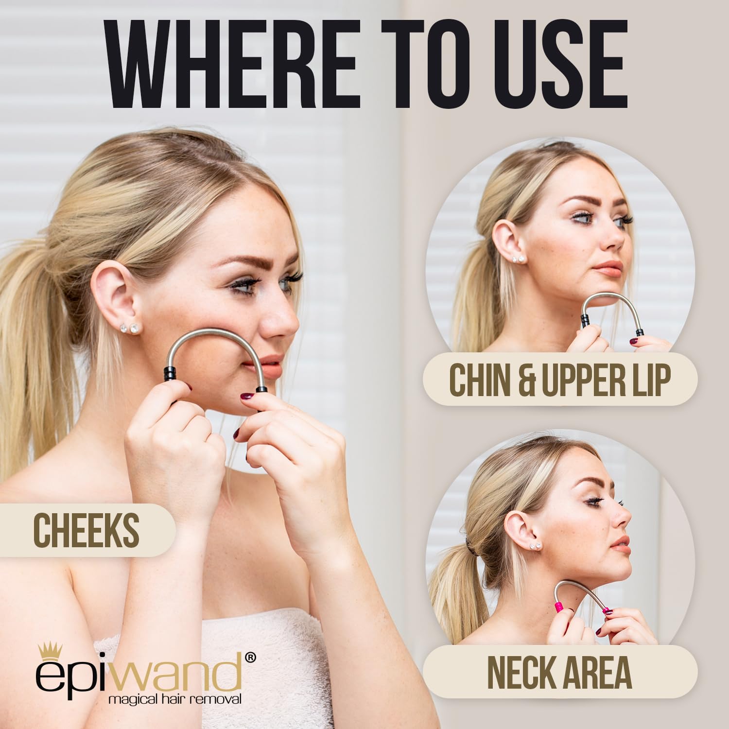 Epiwand Facial Hair Remover Spring Threading Tool - Our Womens Facial Epilator Coil Removes Peach Fuzz, Chin, Cheek, Neck, Musta