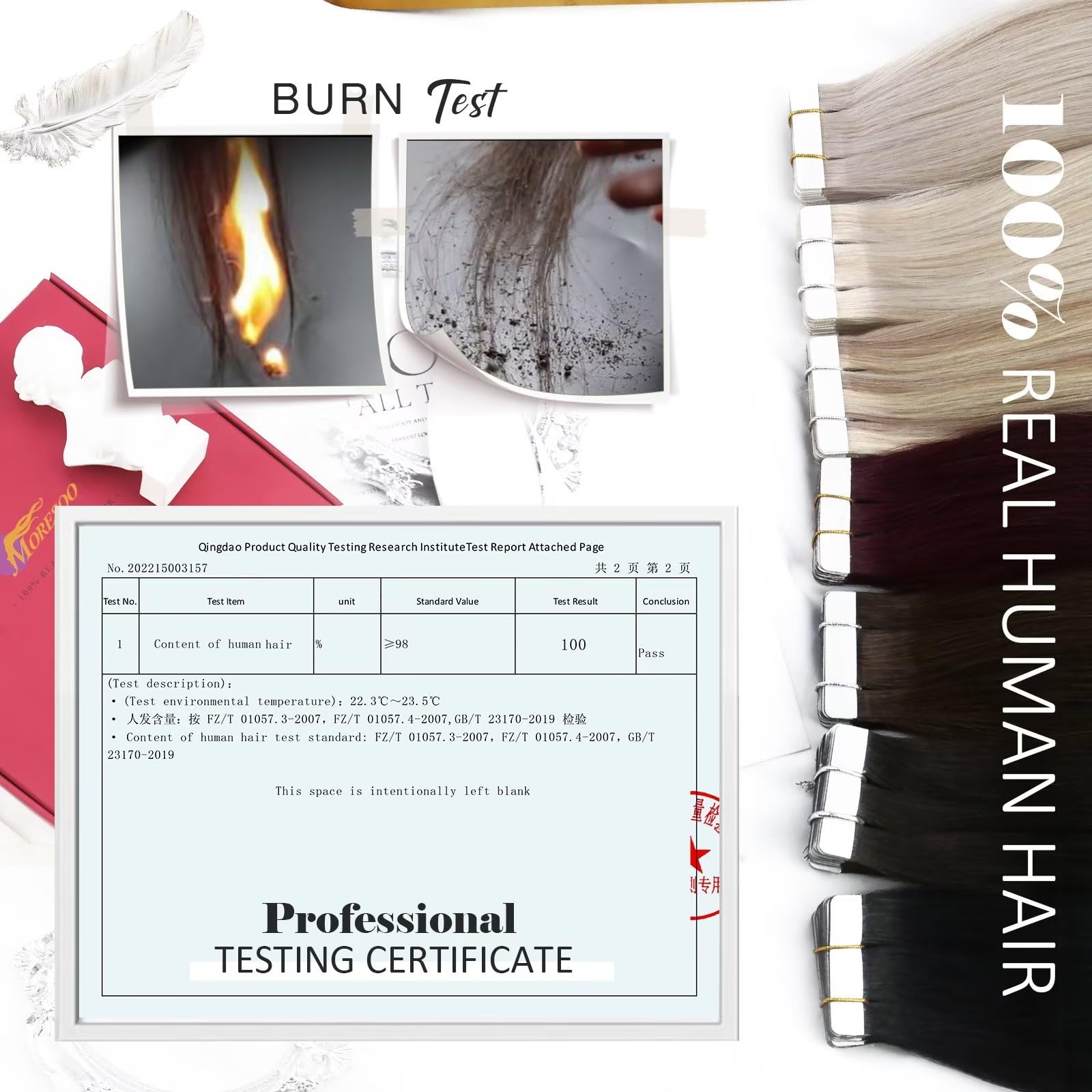 Moresoo Tape In Extensions Ombre 20 Inch Tape In Remy Human Hair Extensions 20Pcs Tape In Hair Extensions Brown To Blonde 4274 B