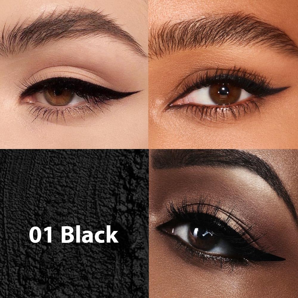 Evpct 2Pcs Black & White Color Gel Glitter Eyeliner Pencils Set For Women Waterline Waterproof Smudge Proof Lapiz De Ojos Deline