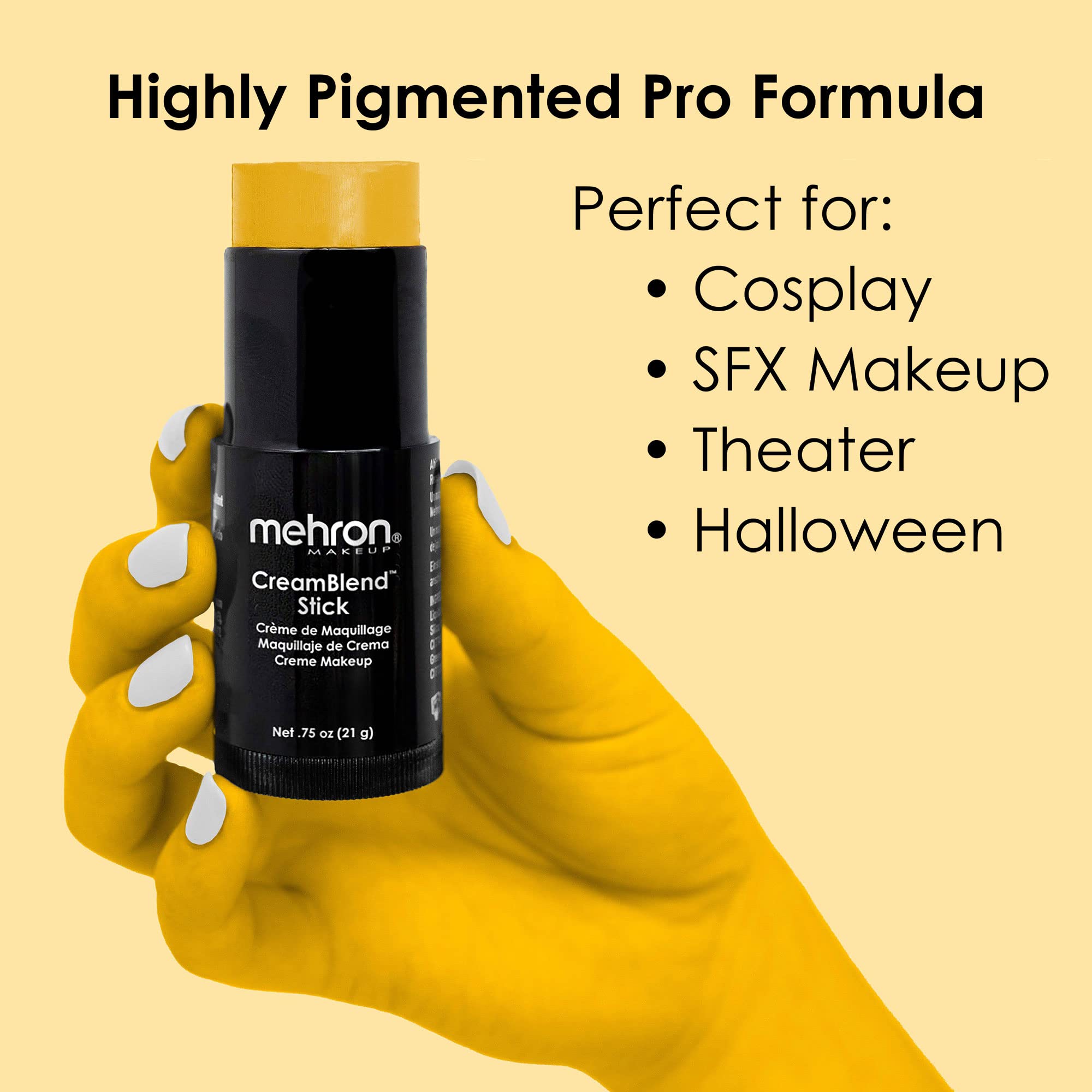 Mehron Makeup CreamBlend Stick - Body Paint (.75oz) (Yellow)