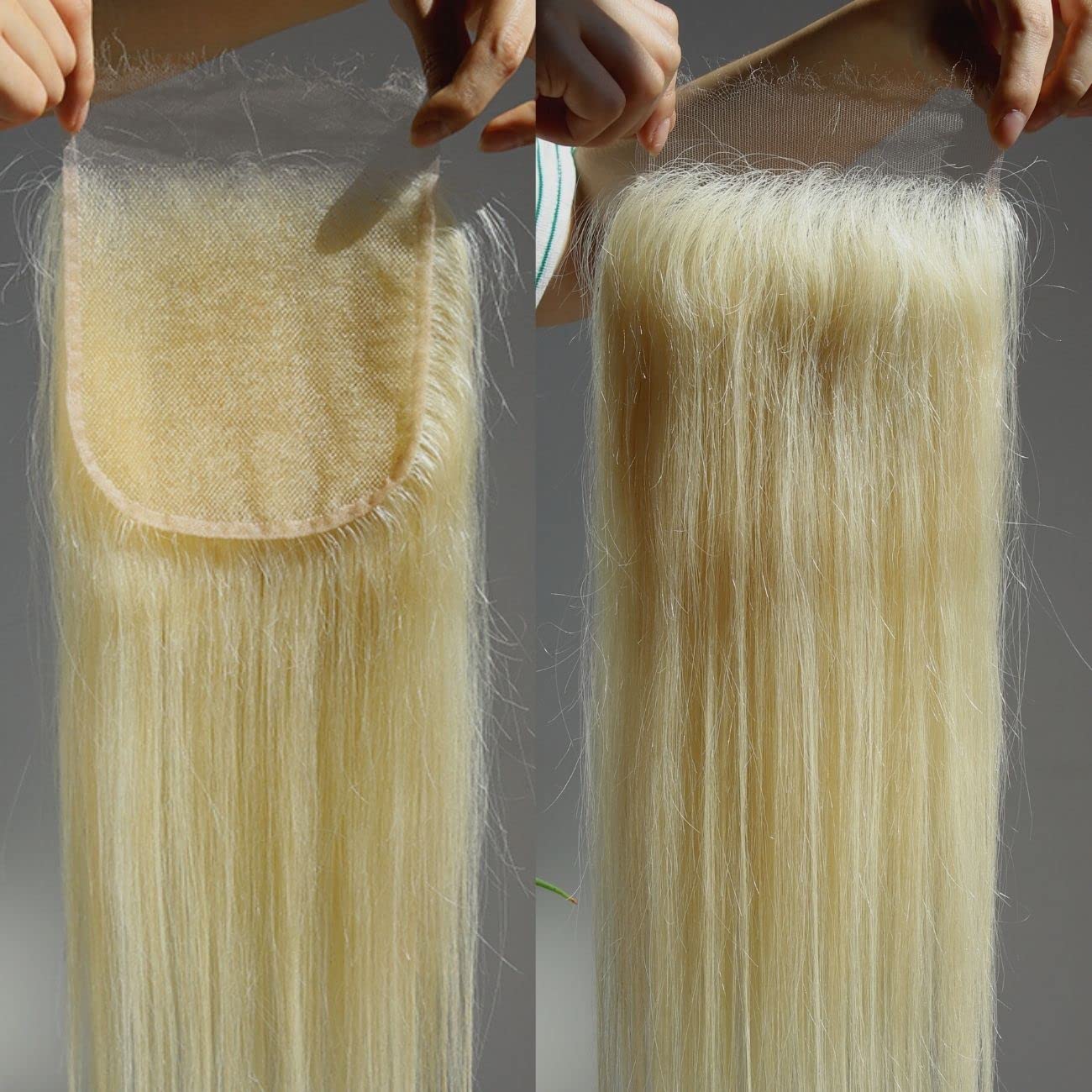 Beeos Skinlike Real Hd Lace Closure Only, 613 Blonde 5X5 Brazilian Virgin Human Hair Invisible Film Lace Closure Pre Plucked Nat