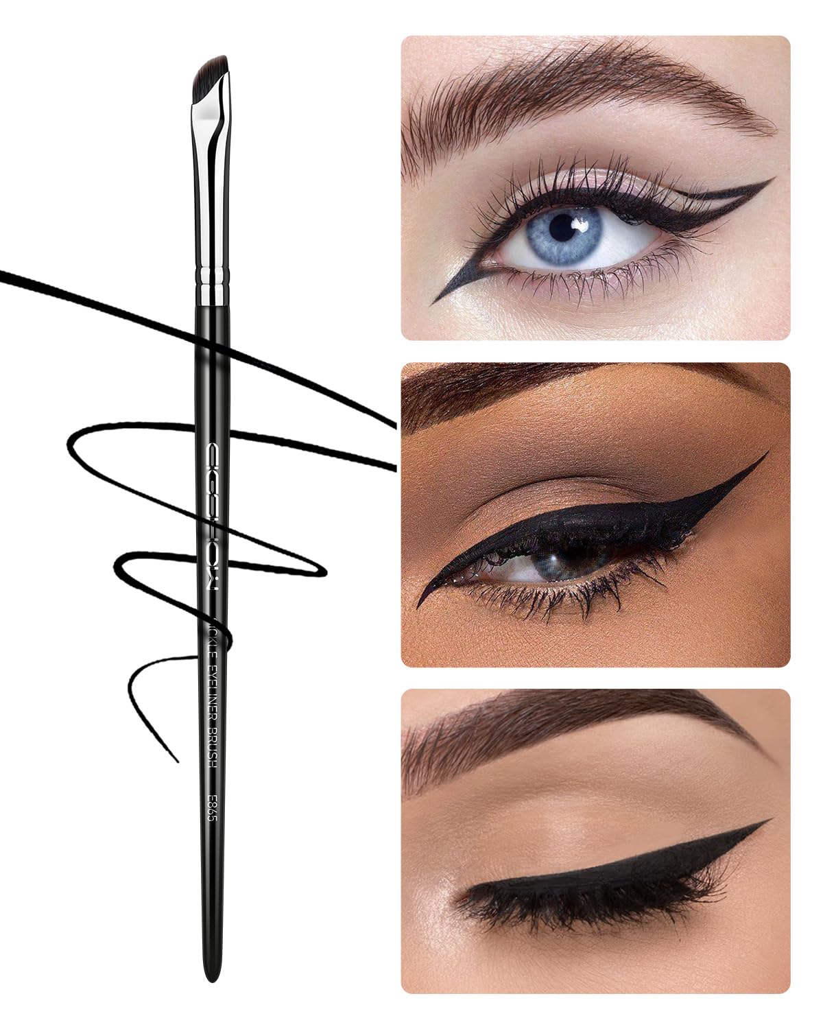 Eyeliner Brush, EIGSHOW Sickle Angled Eyeliner Brush Gel Eye Liner Makeup Brush for Precise Eyeliner Eyebrow Eyelid Ultra Thin w
