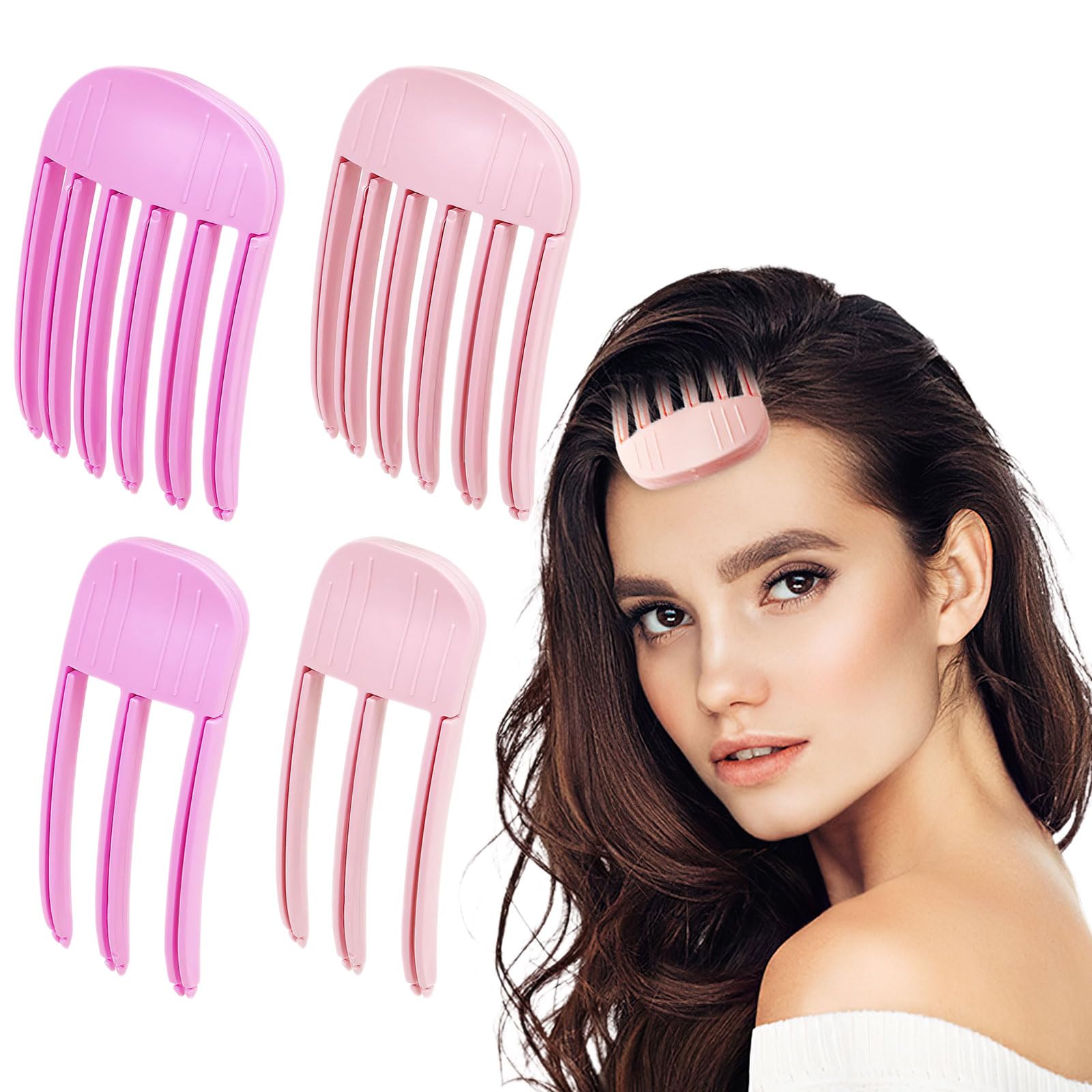 4 Pcs Root Volumizing Clips Set, 3/6 Teeth Hair Volume Tool for Lifting Bangs & Roots, NoDent Heatless Blowout Clips for Fluffy