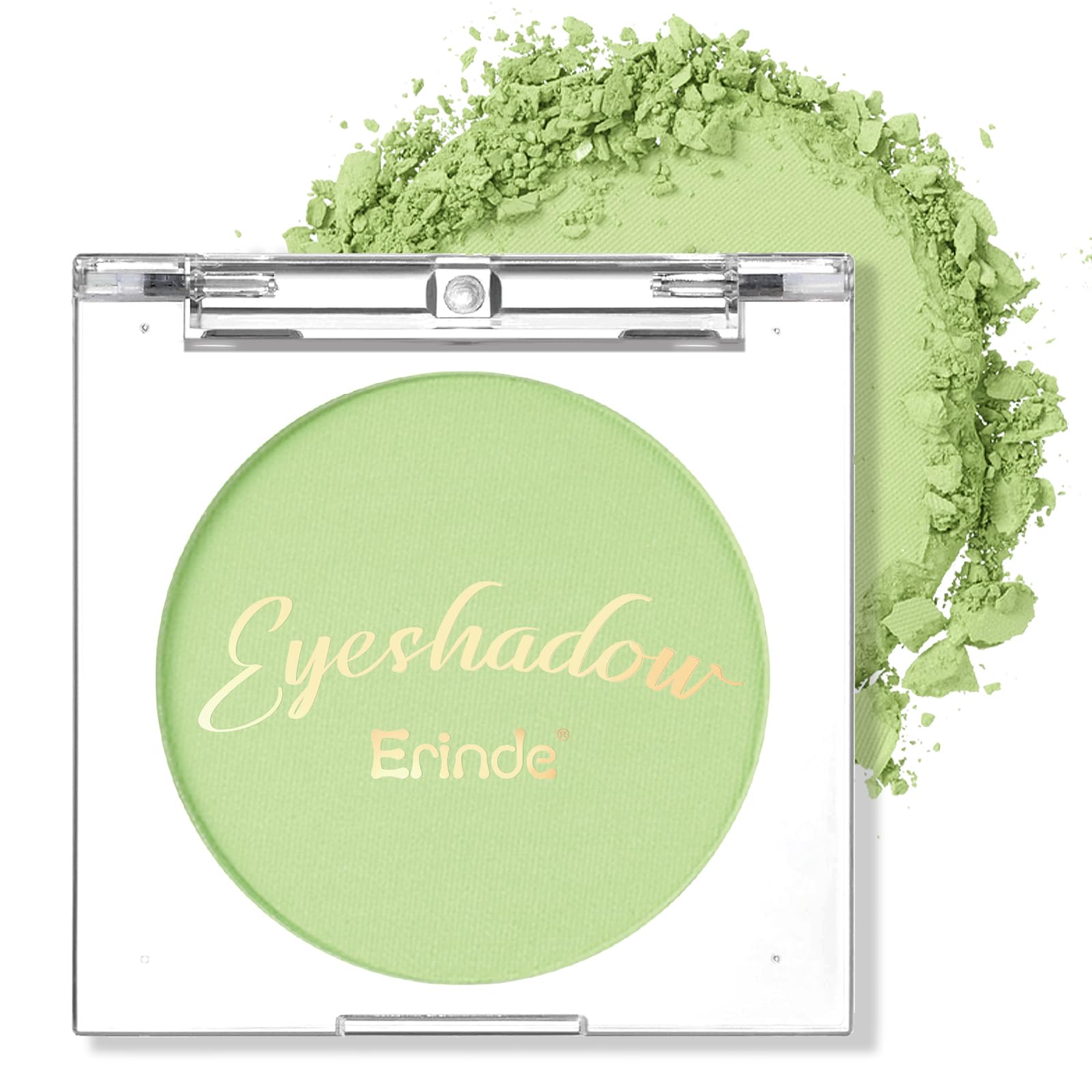 Erinde Single Lime Green Matte Eyeshadow Palette, Velvet Eye Shadow Compact Powder Natural Makeup, Long-Lasting Eye Makeup, Ultr