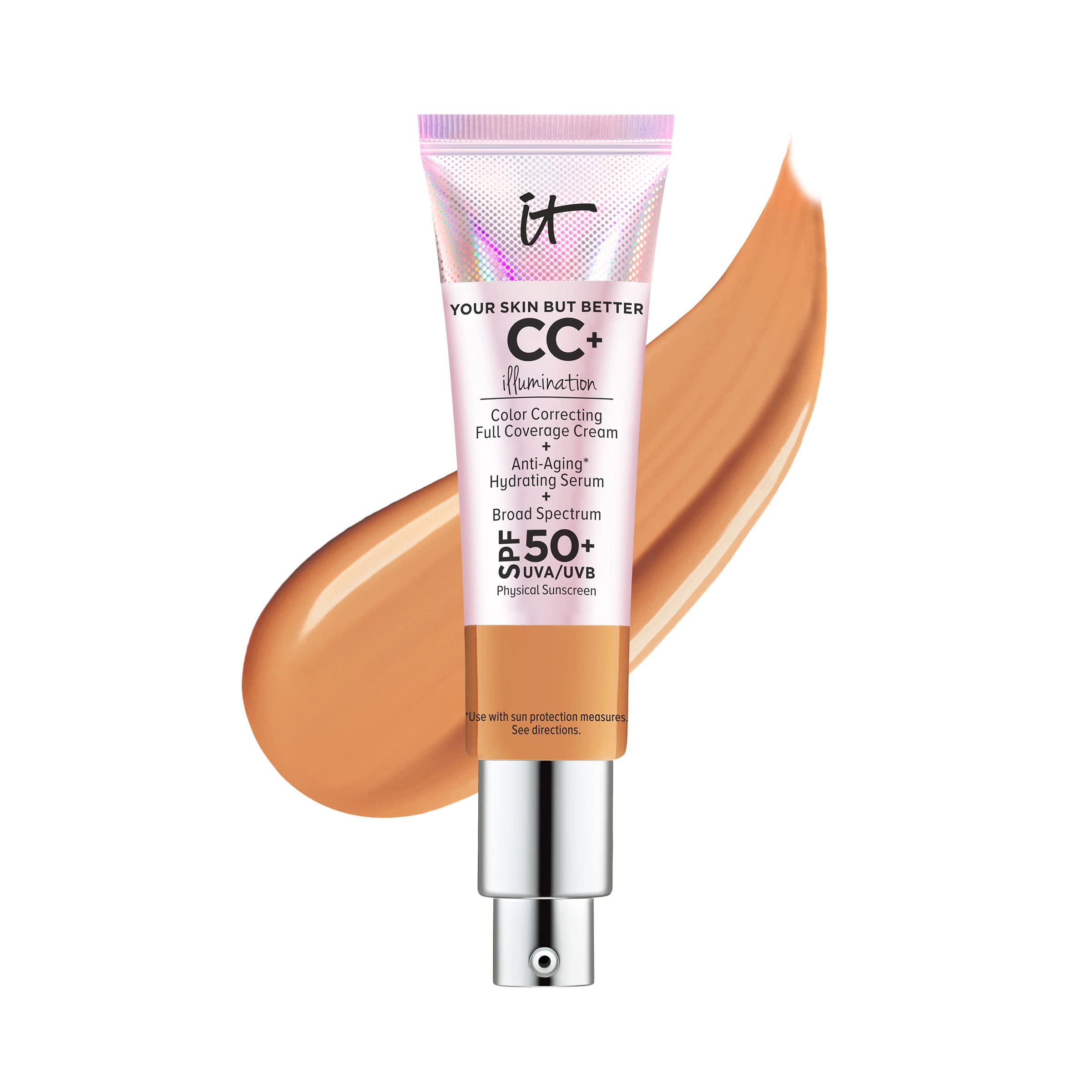 It Cosmetics Your Skin But Better Cc+ Cream Illumination, Tan (W) - Color Correcting Cream, Full-Coverage Foundation, Hydrating