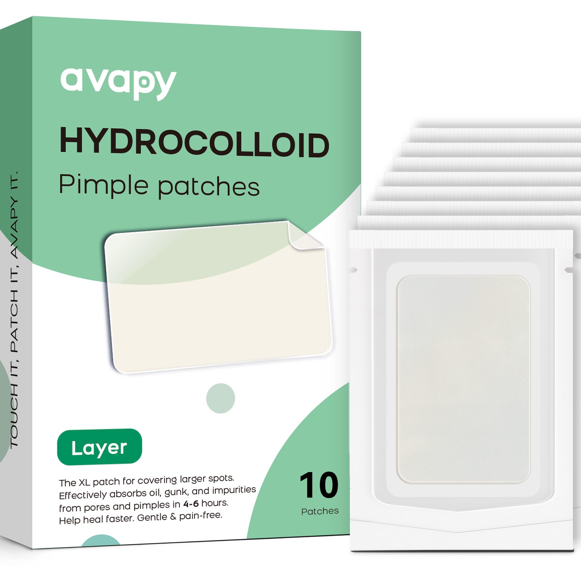 AVAPY XL Hydrocolloid Acne Patches  Extra Large Pimple Patches for Cystic Acne on Face & Body | Nose, Chin, Back & Bacne Treatm
