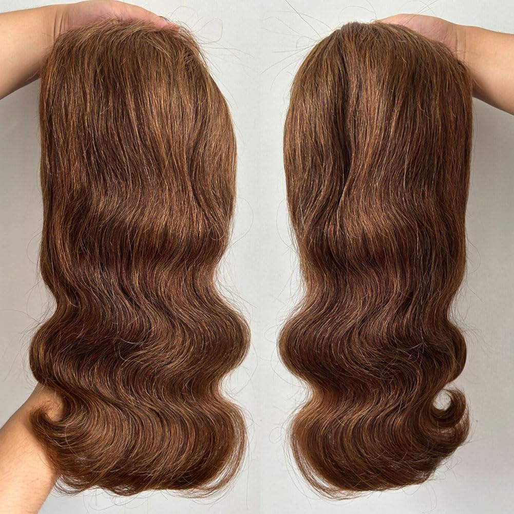 Chocolate Brown Bob Wig Human Hair 13X4 Frontal Lace Wig 14 Inch Body Wave Hd Lace Front Wigs Human Hair Pre Plucked Glueless Bo