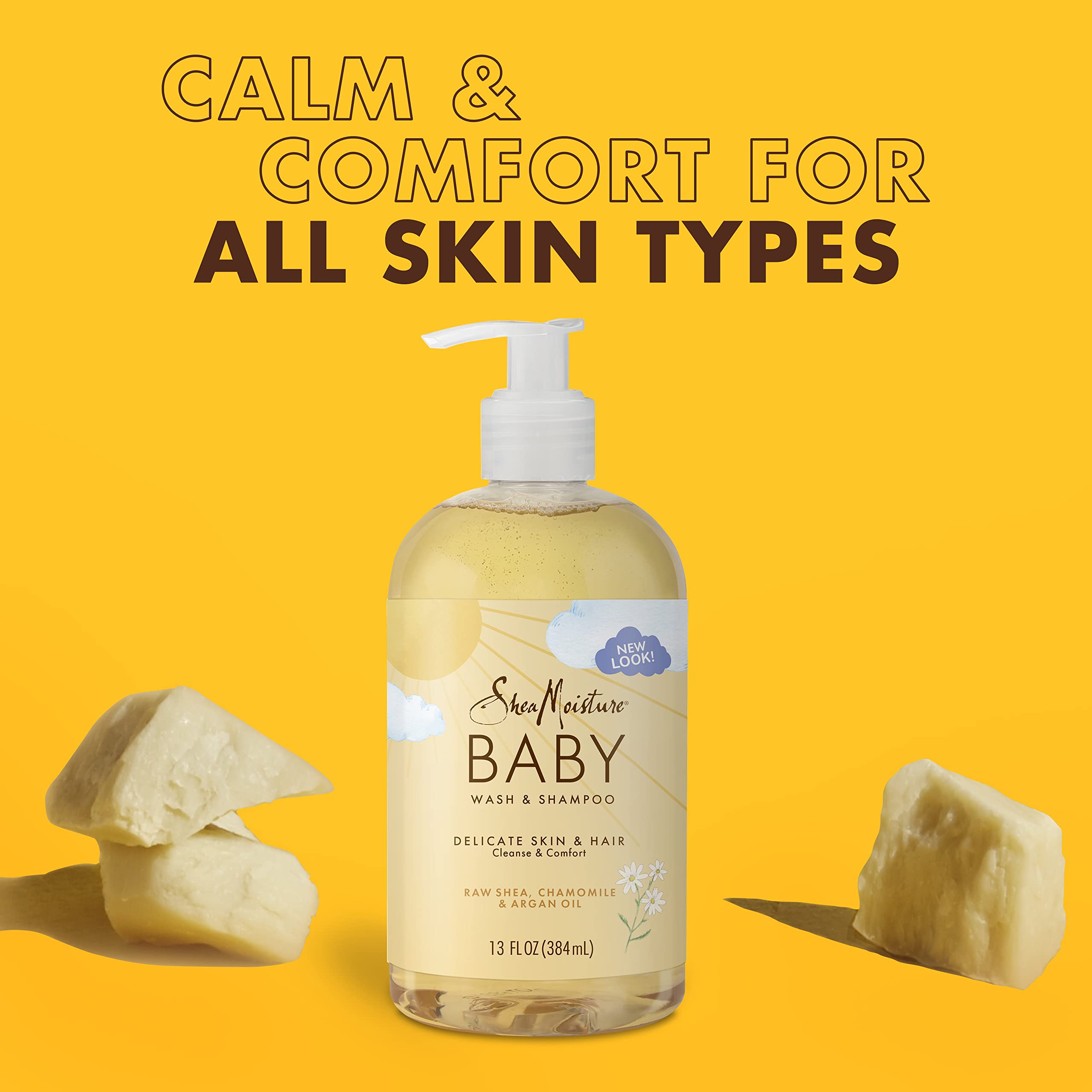 Shea Moisture Raw Shea Chamomile & Argan Oil Baby Wash & Shampoo, Gentle Cleansing, Frankincense & Myrrh, Calming & Comforting f