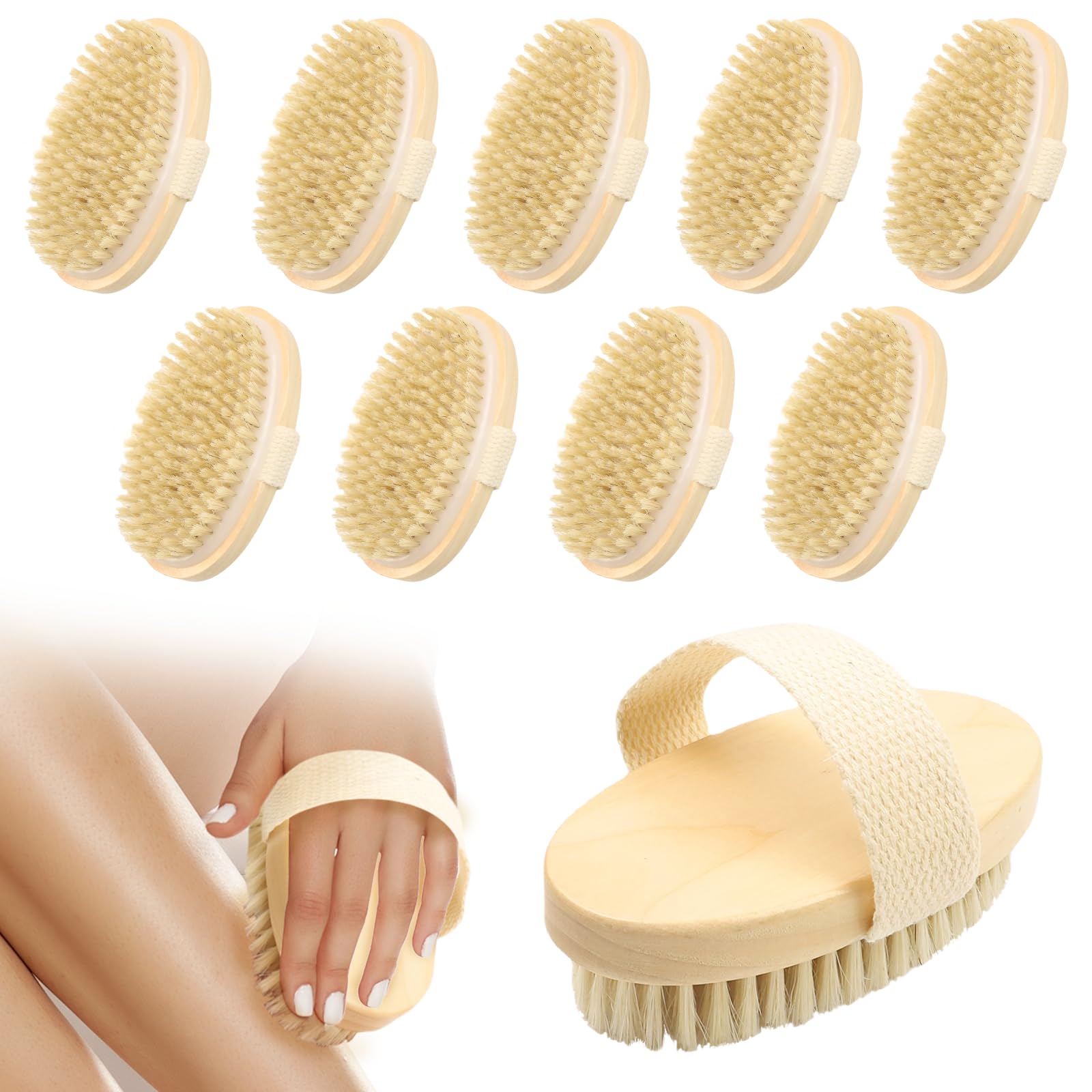 10 Pcs Dry Brushes for Body Dry Brushing Body Brush Exfoliating Brush for Shower Bath Back Circulation Improvement Dead Skin Rem