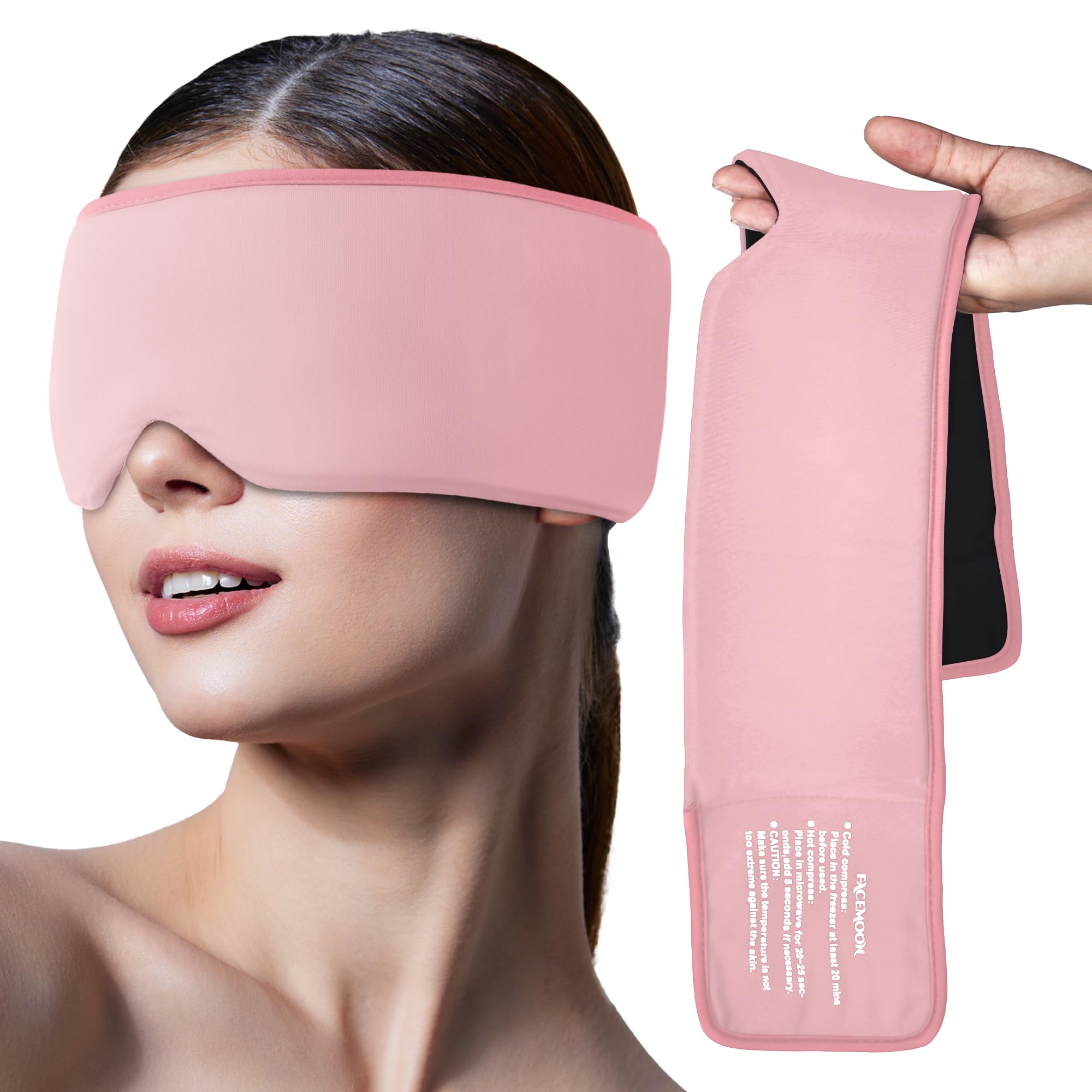 Migraine Relief Cooling Eye Mask- Cold & Warm Compress, Ice Cold Sleep Mask for Puffy Eyes, Dark Circles, Migraine & Headache Re