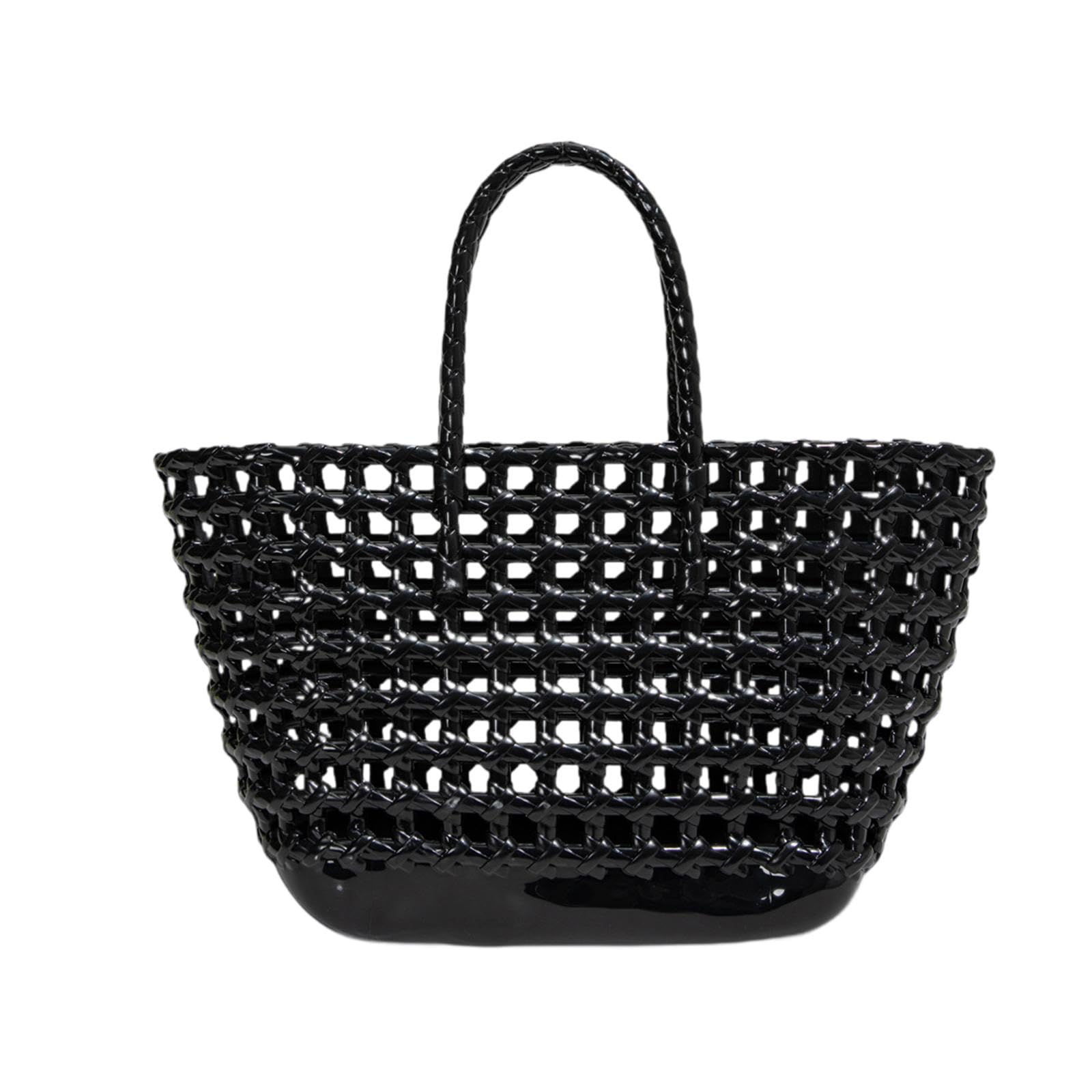 Bnf Womens Woven Tote Bag Lightweight Summer Beach Handbag For Vacation Shopping Black|1 Women Woven Hand|WomenS Handbags & Bag