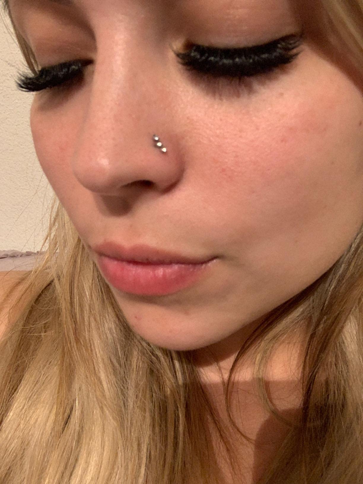 QWALIT Nose Rings - Double Hoop Nose Rings for Women - Rose Gold