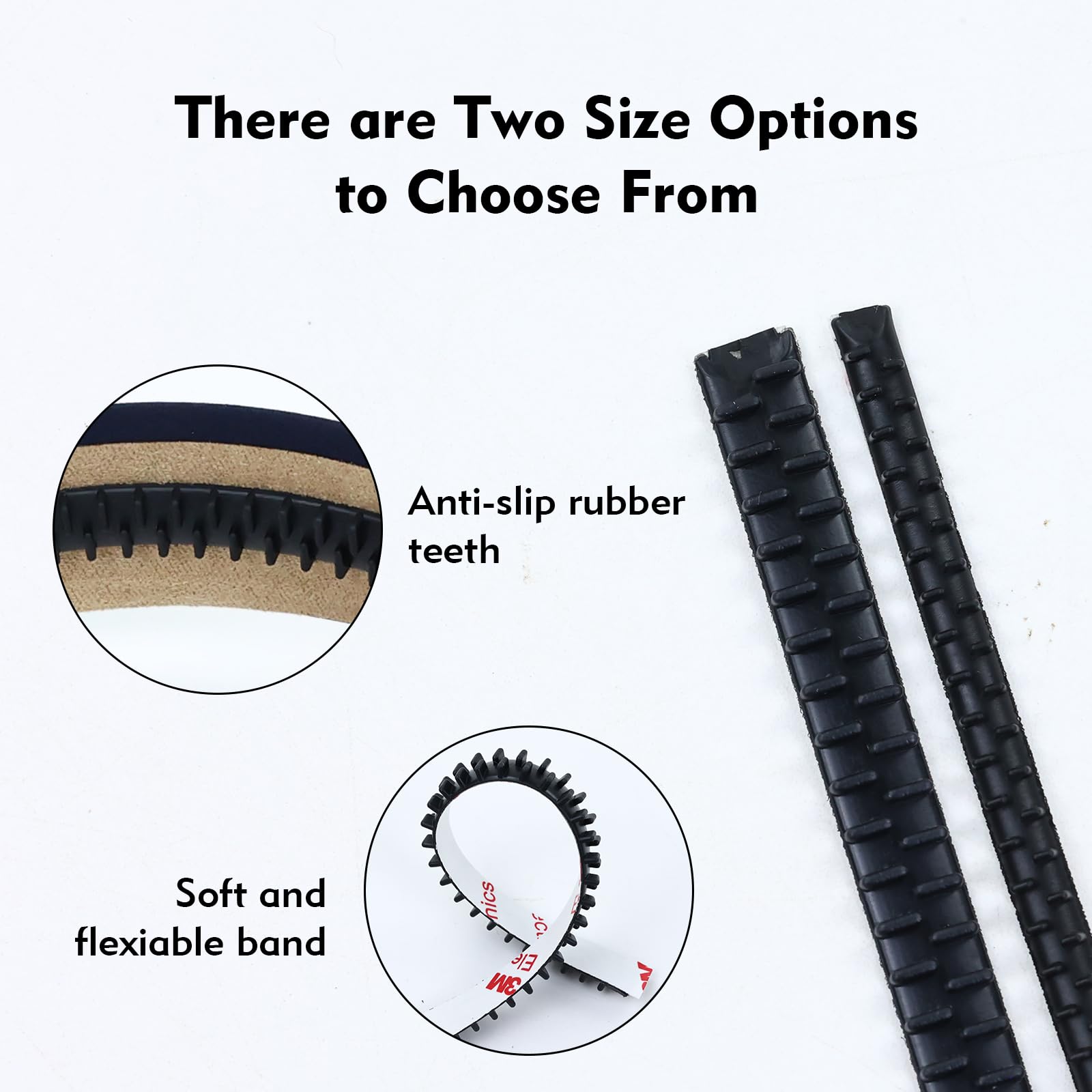 Lawie 10 Pack Black Headband Rubber Teeth Comb Silicone Grips Anti Slip Strips Bands Headbands Hairbands Crown Tiara Hair Hoop N