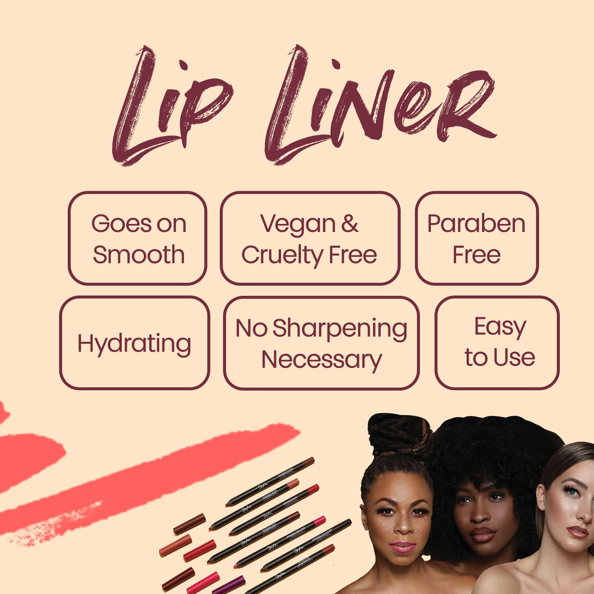 The Lip Bar Straight Line Lip Liner - Vegan & Cruelty Free - 1 Count - Straight, No Chaser
