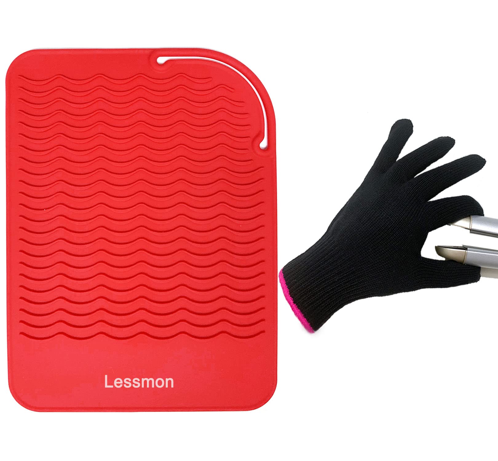 Flat Iron Travel Mat, Curling Iron Counter Protector with Heat Resistant Glove for Curling Irons, Hair Straightener, Flat Irons