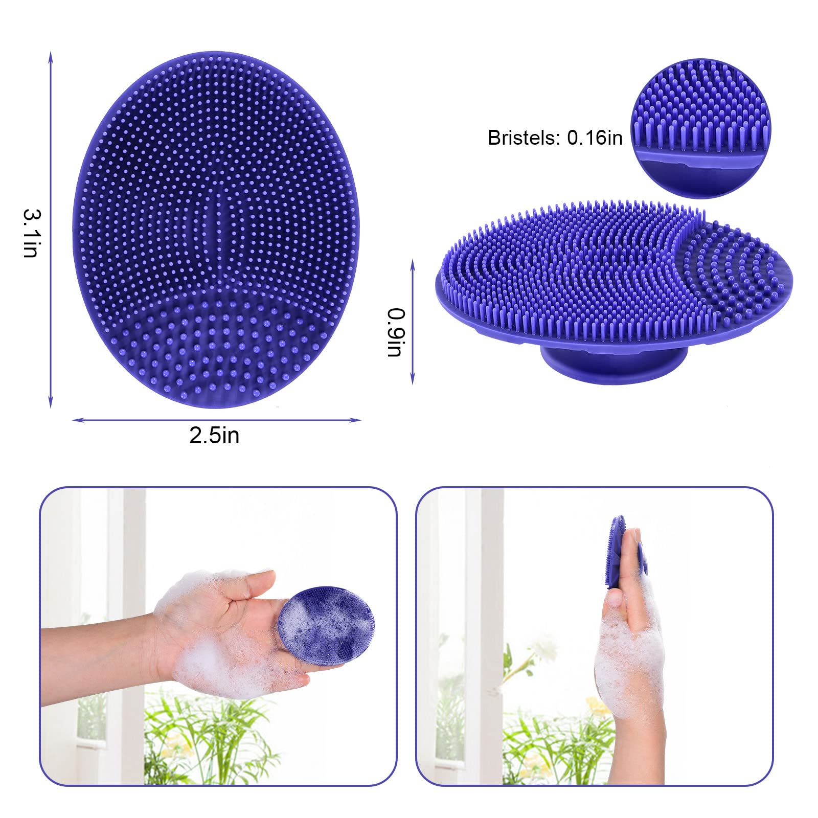 INNERNEED Silicone Face Cleansing Scrubber, Exfoliating Scrub Manual Handheld Facial Brush Blackhead Remover, Food-grade Soft Br
