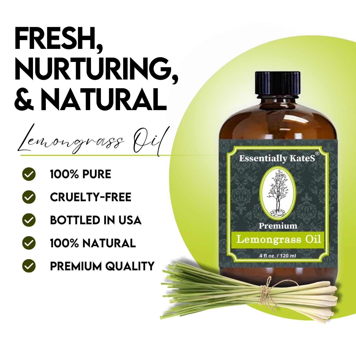 Essentially KateS Essential Oils (4 Fl Oz, Lemongrass Oil)